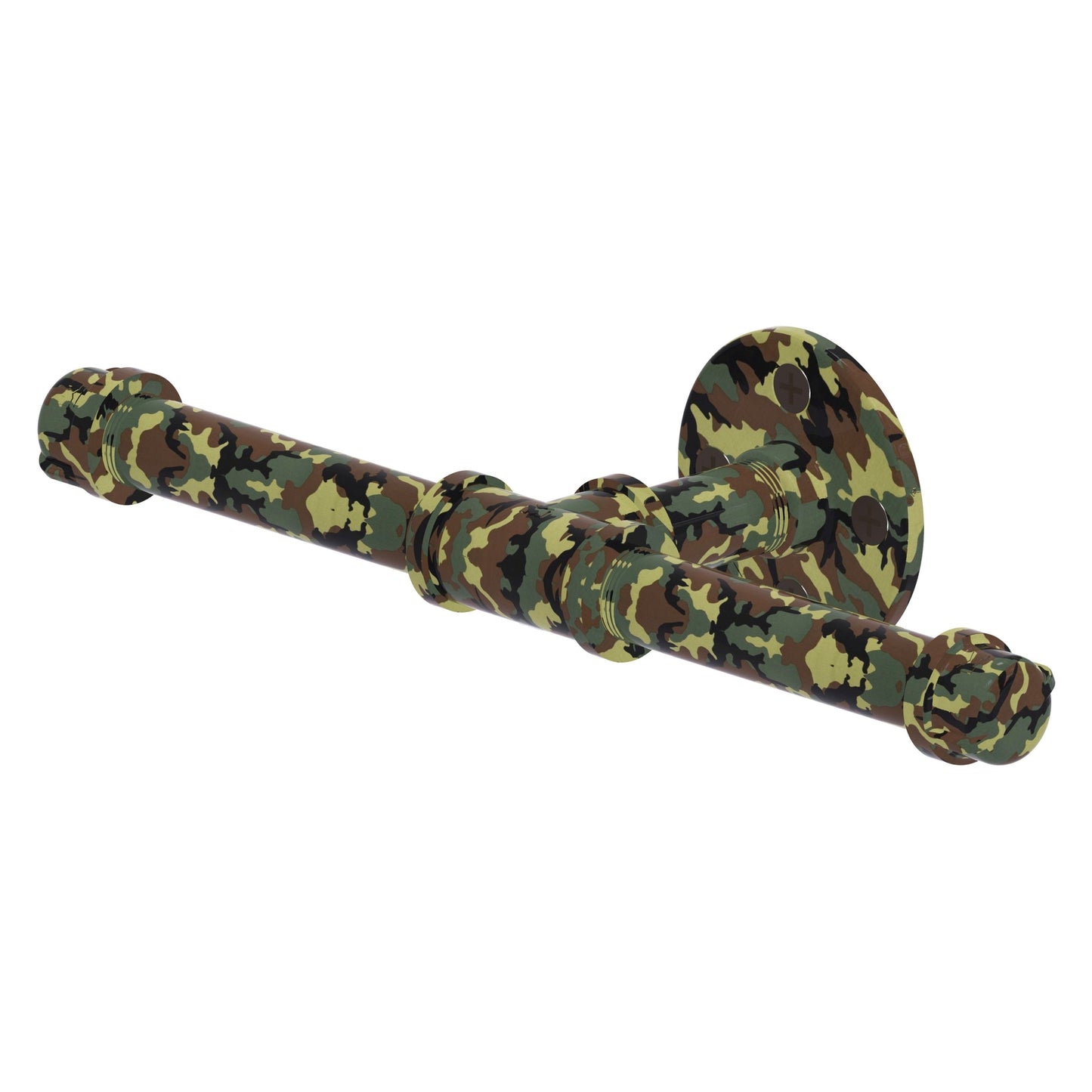 Allied Brass Camo 12.2" x 3.8" Military Camo Solid Brass Double Roll Toilet Paper Holder