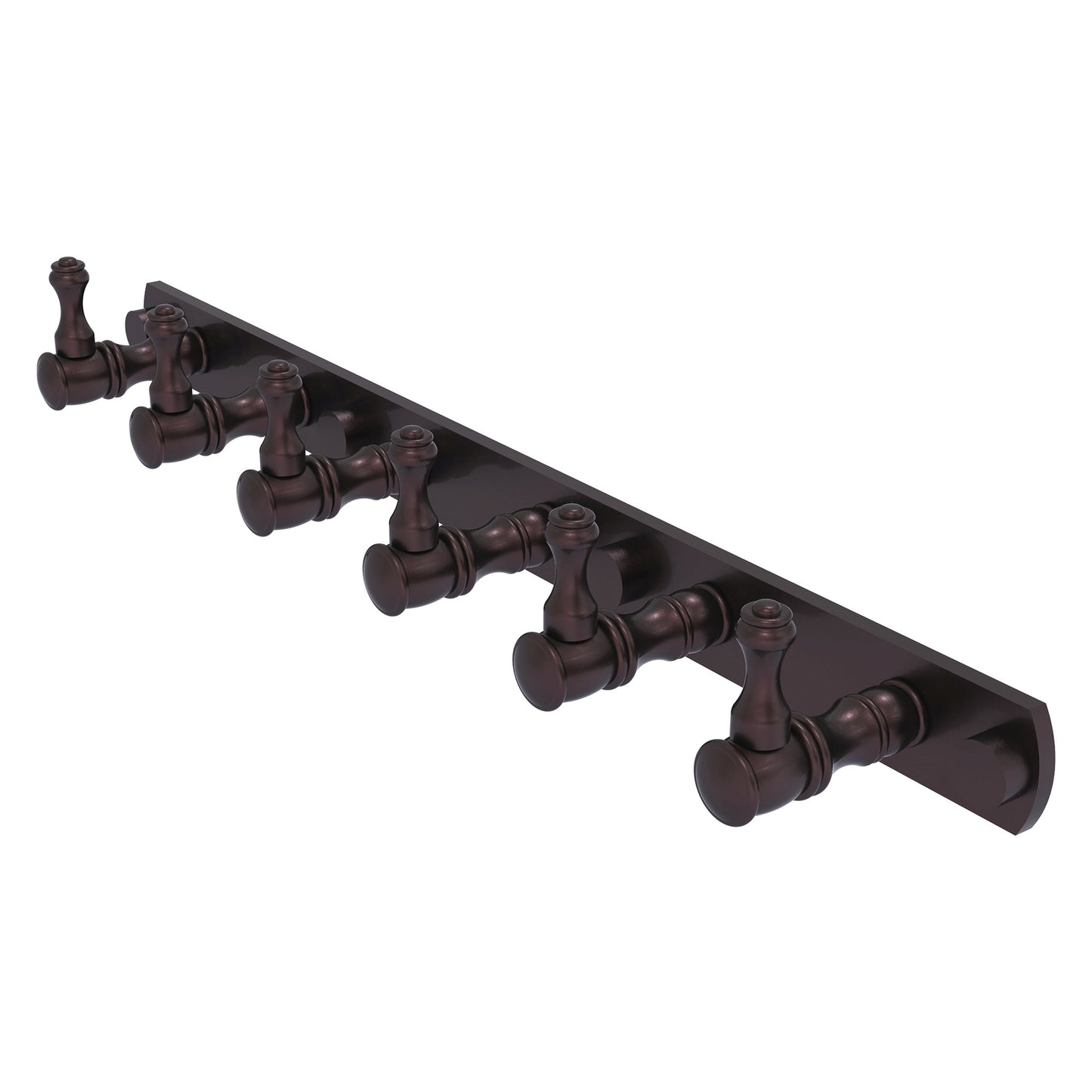 Allied Brass Carolina 15.5" x 2.4" Antique Bronze Solid Brass 6-Position Tie and Belt Rack