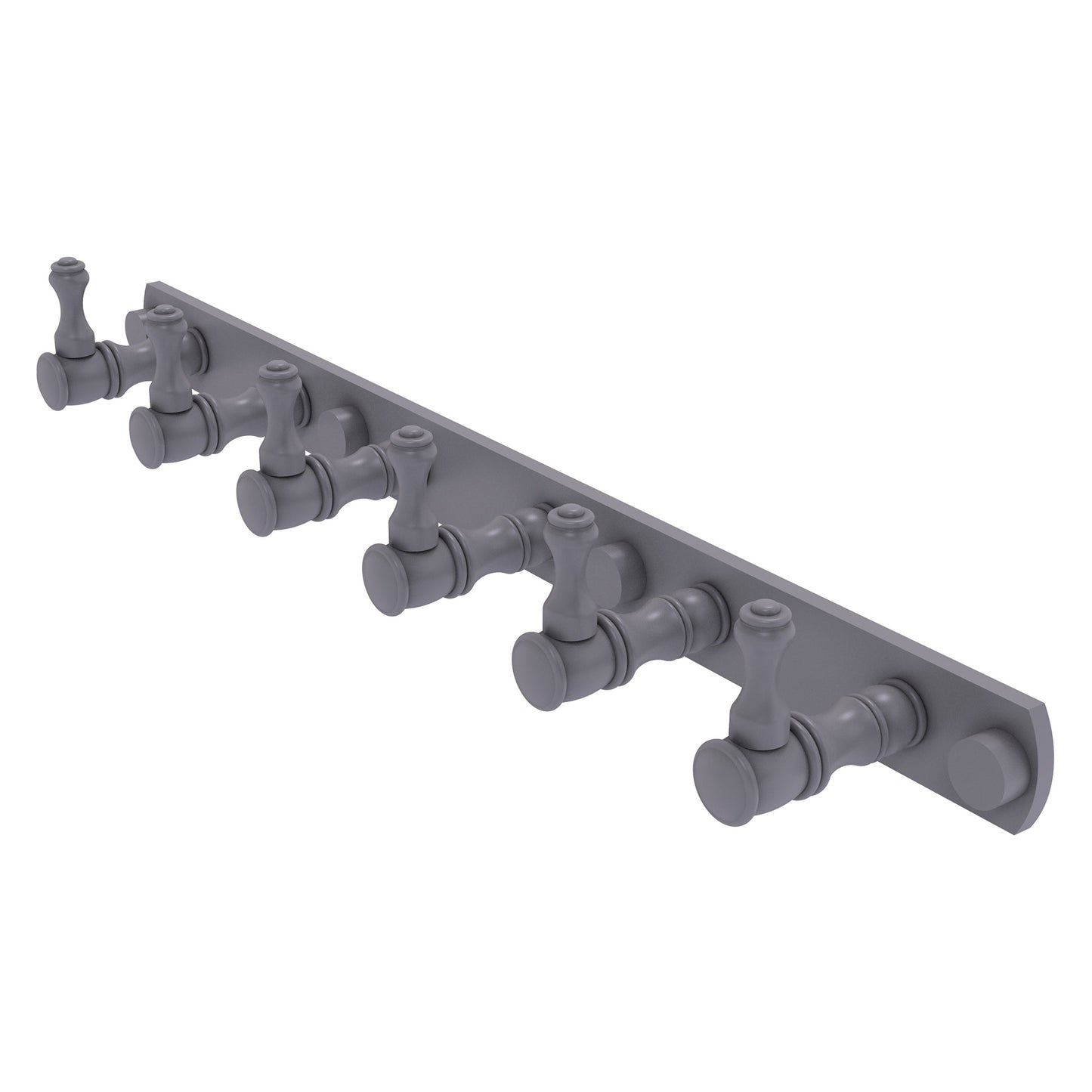 Allied Brass Carolina 15.5" x 2.4" Matte Gray Solid Brass 6-Position Tie and Belt Rack