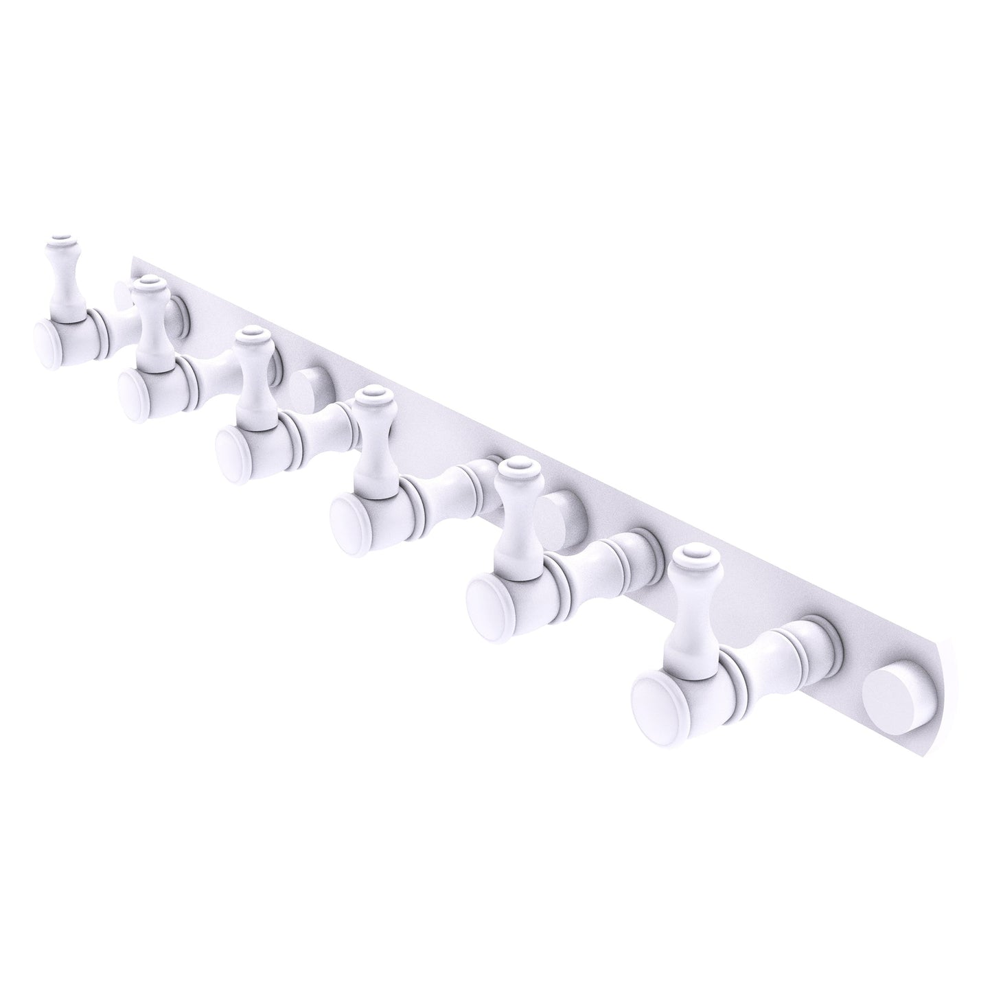 Allied Brass Carolina 15.5" x 2.4" Matte White Solid Brass 6-Position Tie and Belt Rack