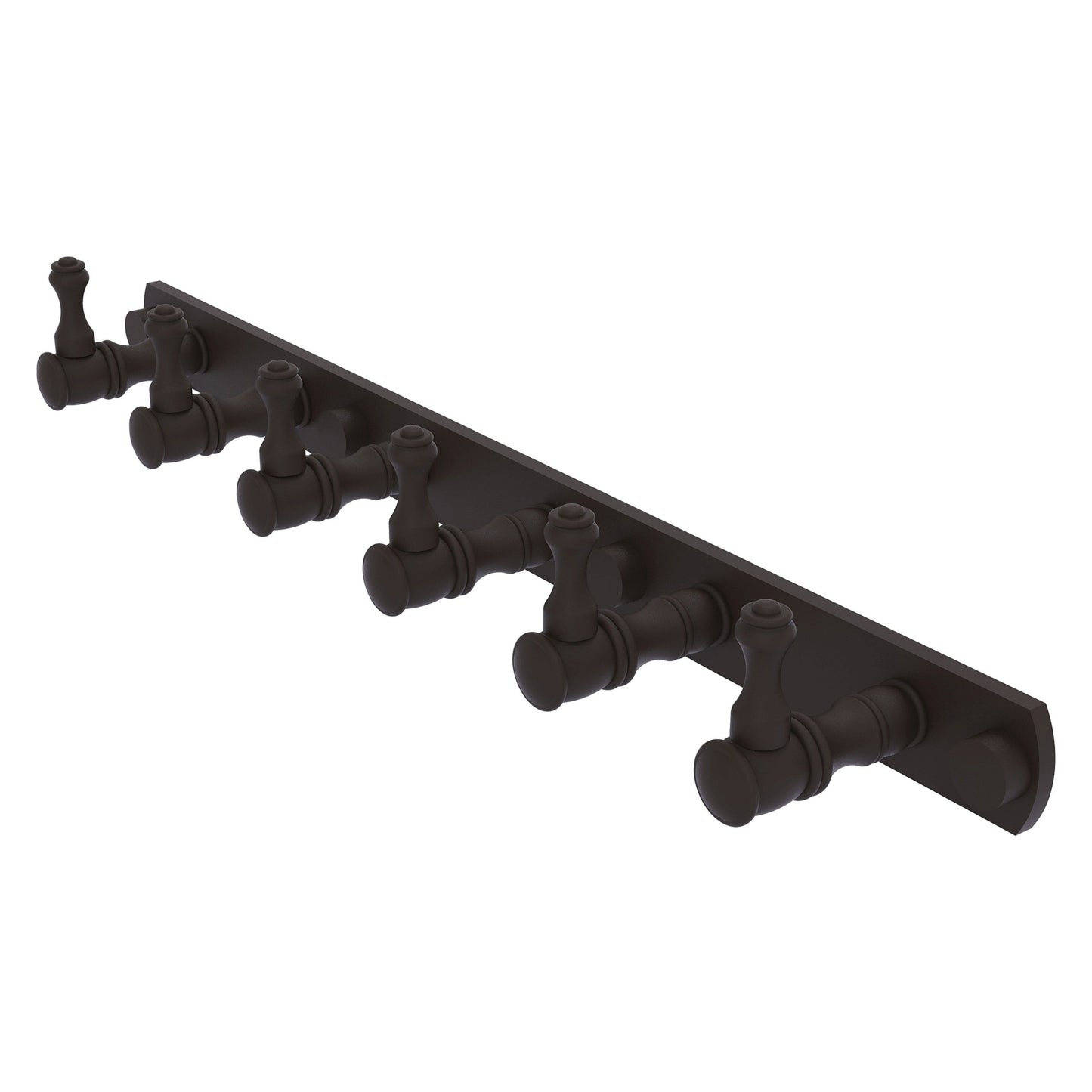 Allied Brass Carolina 15.5" x 2.4" Oil Rubbed Bronze Solid Brass 6-Position Tie and Belt Rack