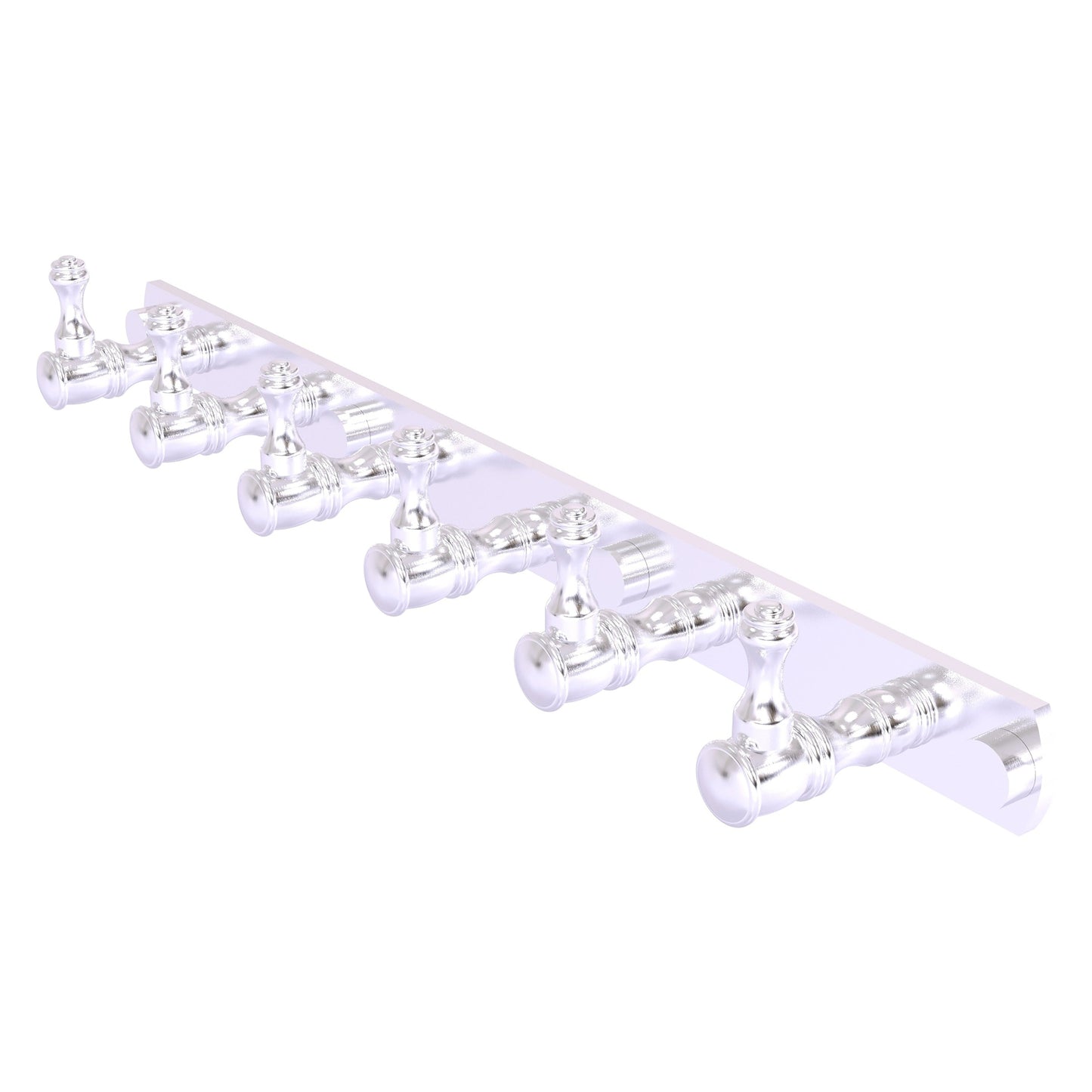 Allied Brass Carolina 15.5" x 2.4" Satin Chrome Solid Brass 6-Position Tie and Belt Rack