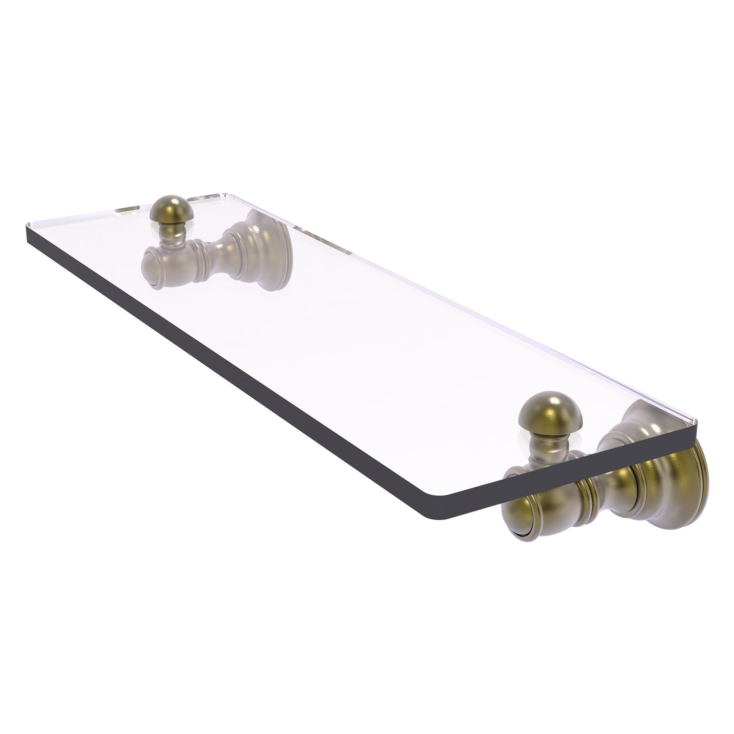 Allied Brass Carolina 16" x 5.54" Antique Brass Solid Brass Glass Shelf