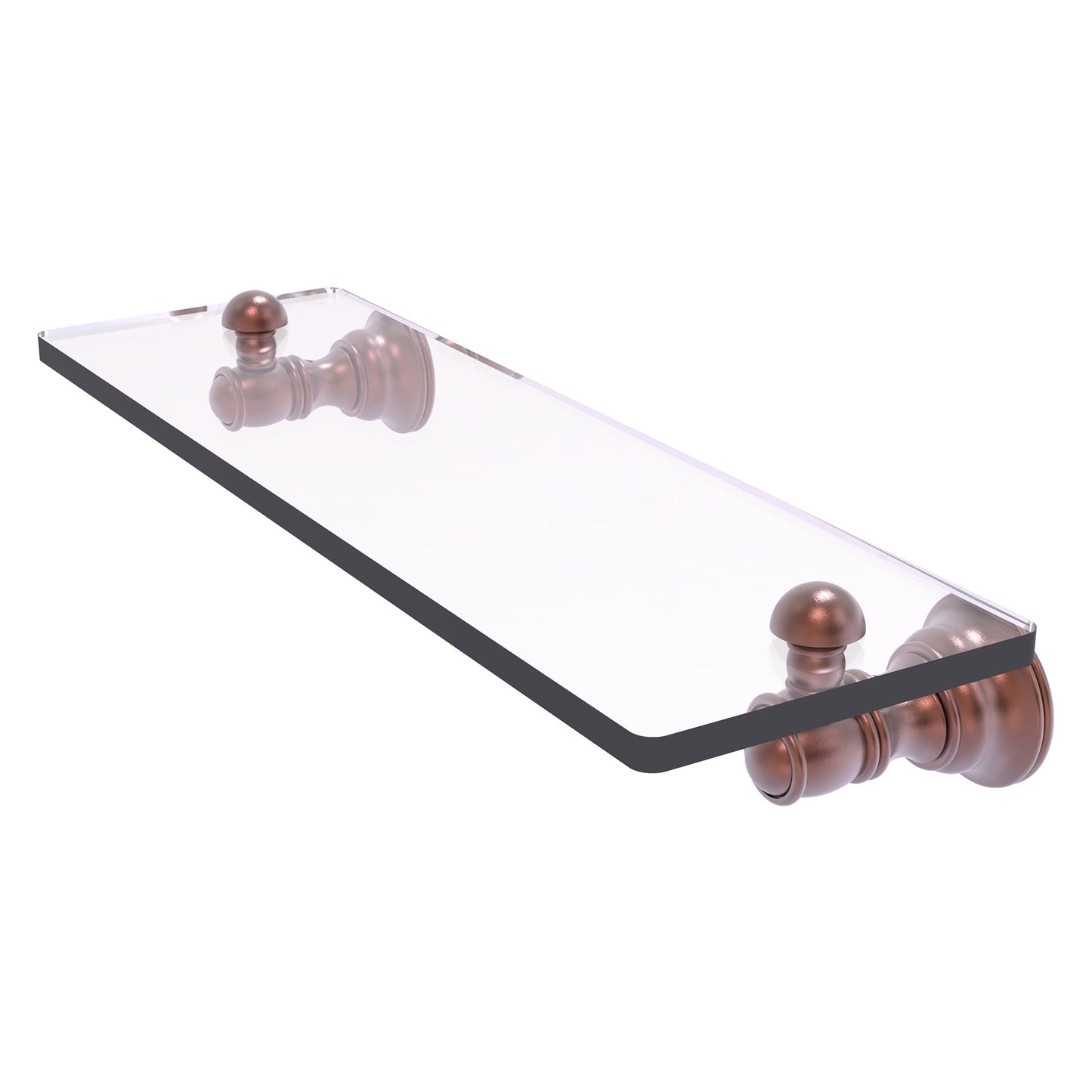 Allied Brass Carolina 16" x 5.54" Antique Copper Solid Brass Glass Shelf