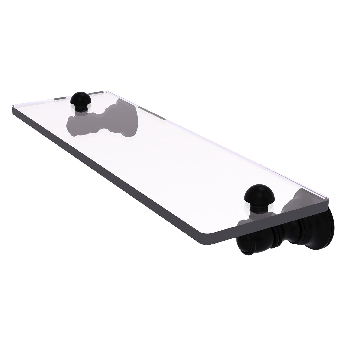 Allied Brass Carolina 16" x 5.54" Matte Black Solid Brass Glass Shelf