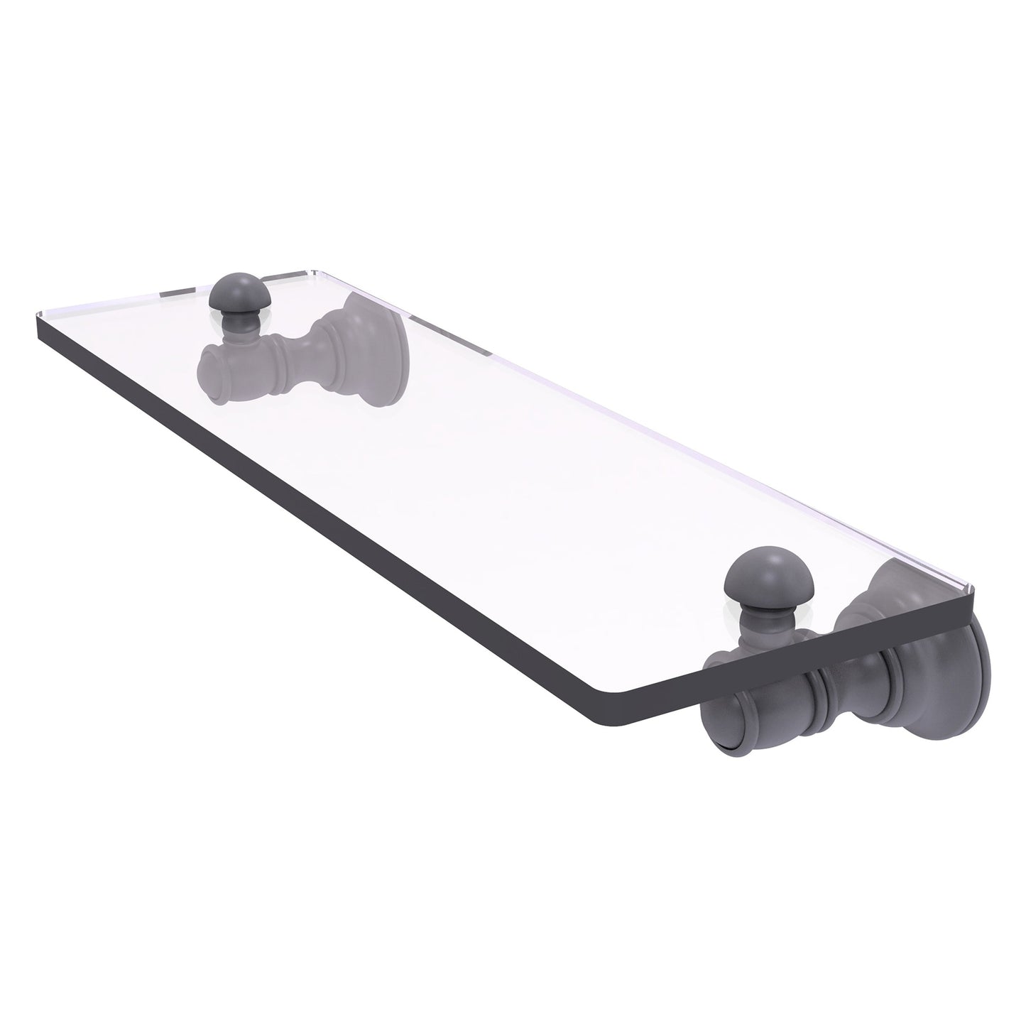 Allied Brass Carolina 16" x 5.54" Matte Gray Solid Brass Glass Shelf