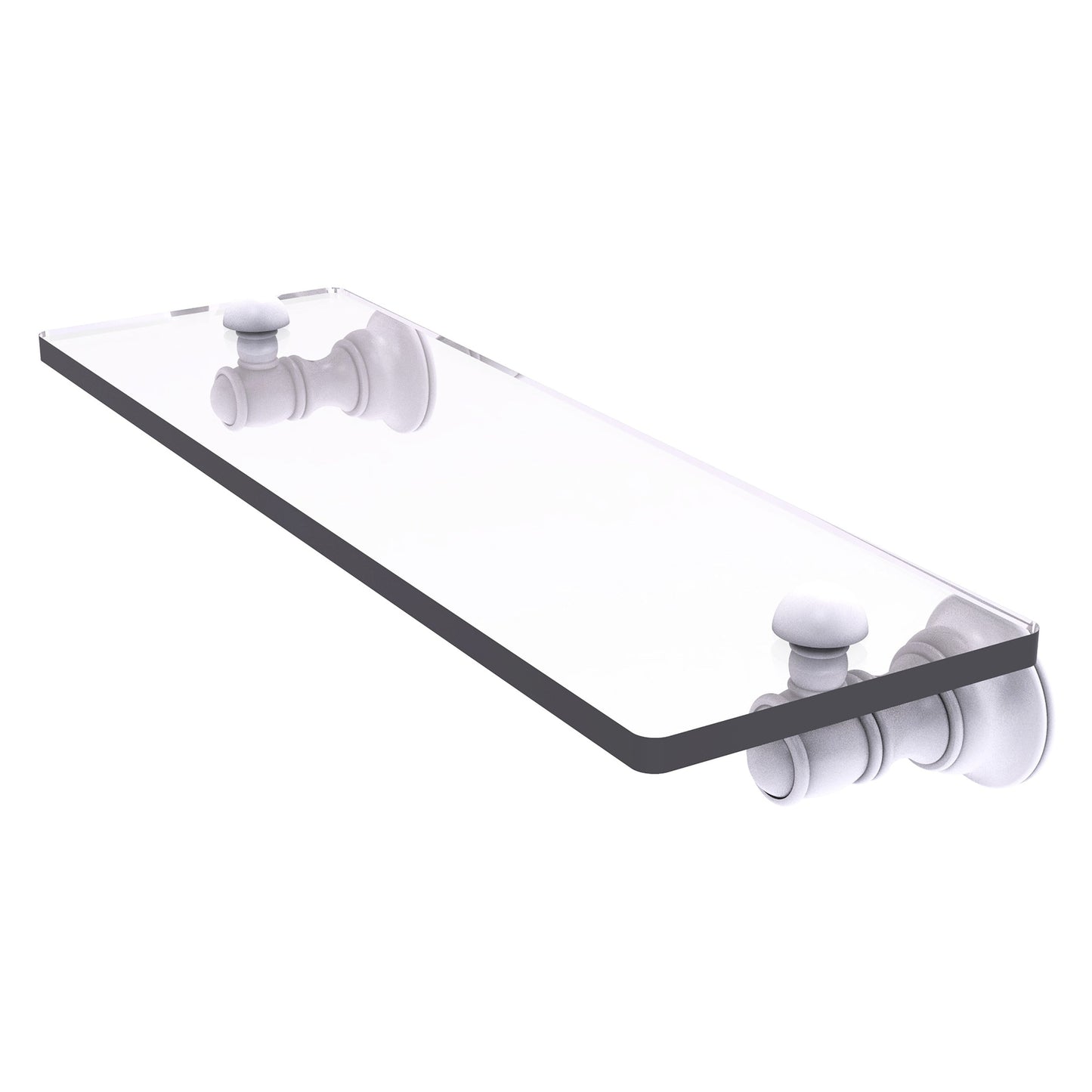 Allied Brass Carolina 16" x 5.54" Matte White Solid Brass Glass Shelf