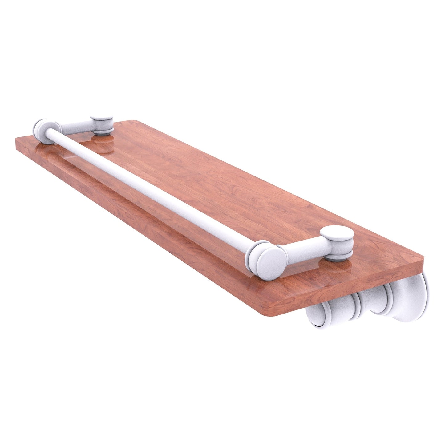 Allied Brass Carolina 16" x 5.54" Matte White Solid Brass Wood Shelf With Gallery Rail
