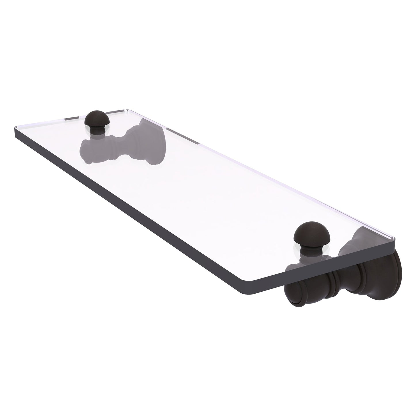 Allied Brass Carolina 16" x 5.54" Oil Rubbed Bronze Solid Brass Glass Shelf