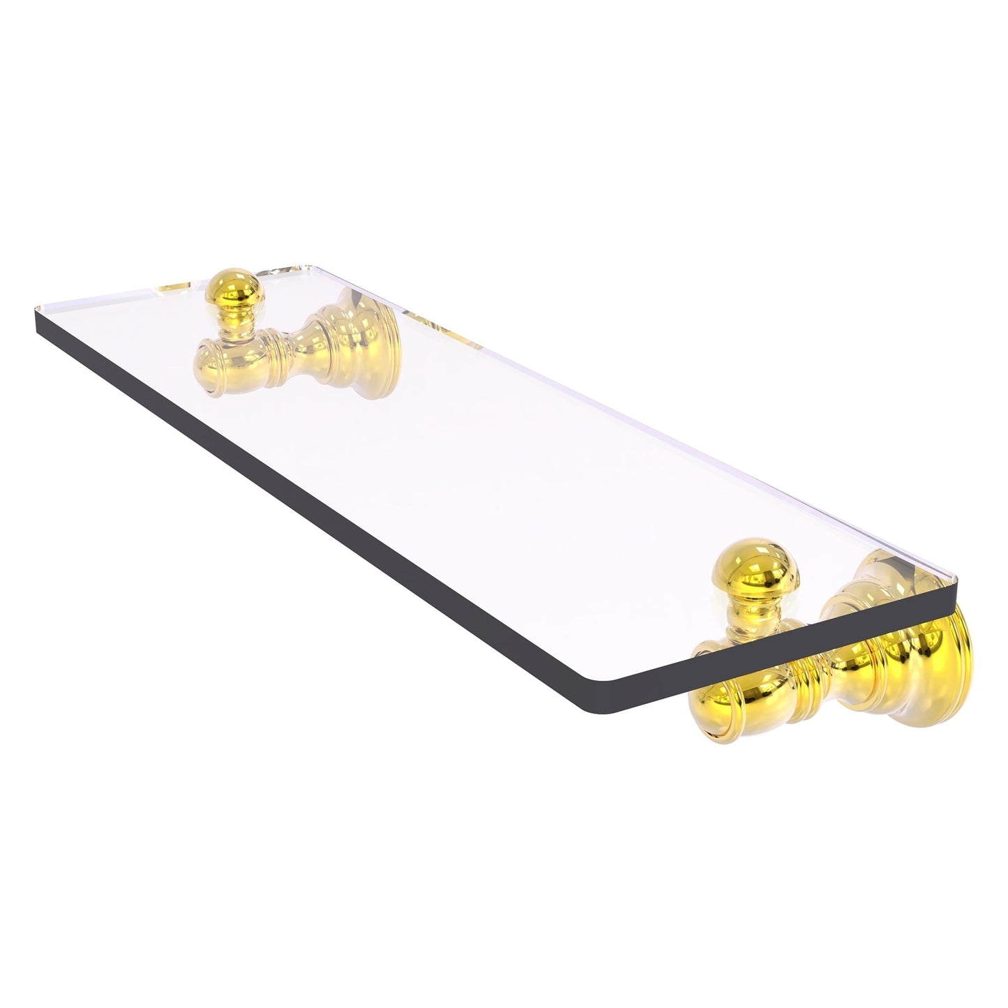 Allied Brass Carolina 16" x 5.54" Polished Brass Solid Brass Glass Shelf