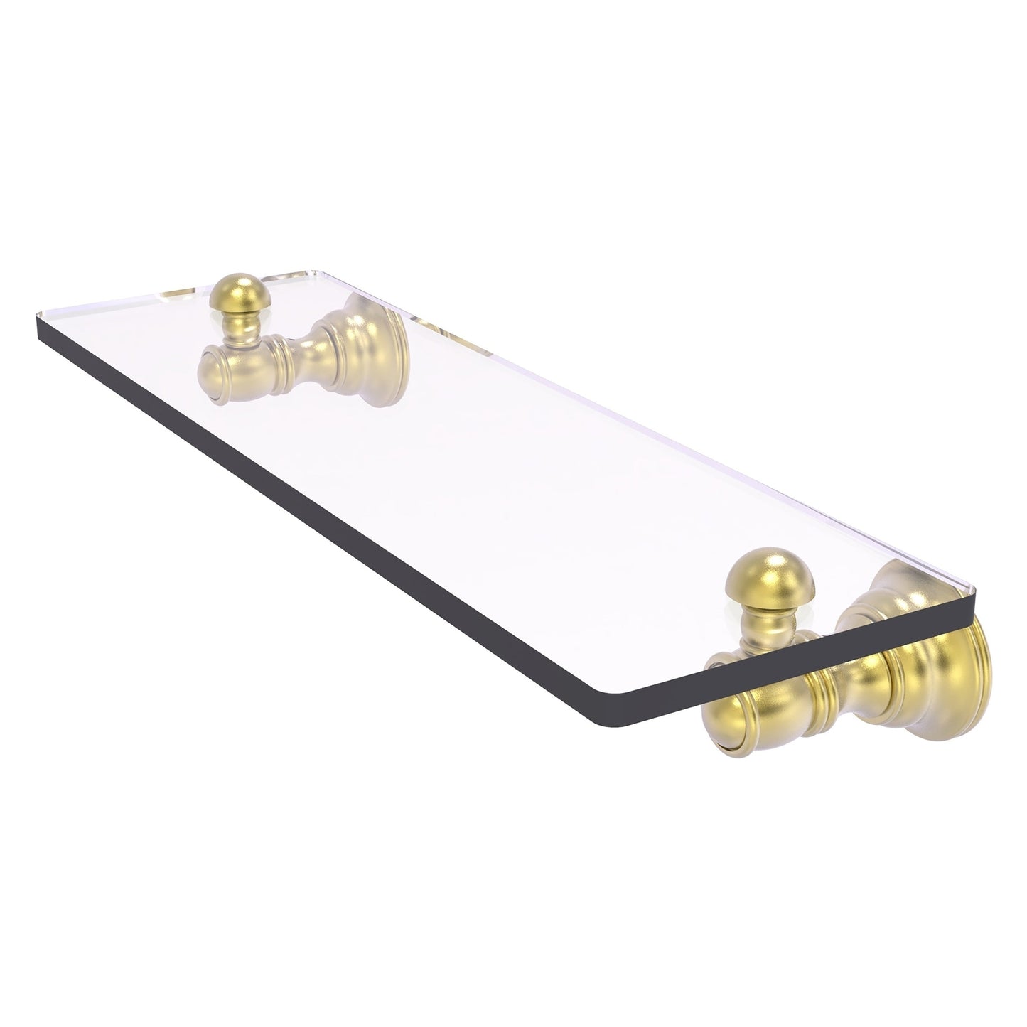 Allied Brass Carolina 16" x 5.54" Satin Brass Solid Brass Glass Shelf