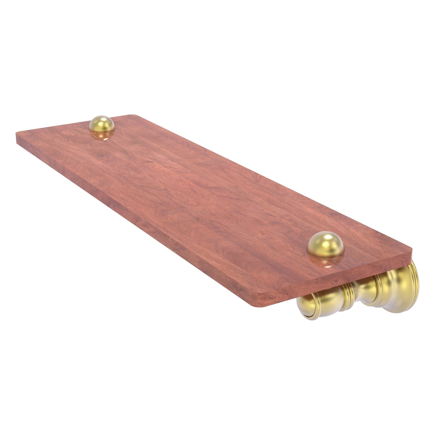 Allied Brass Carolina 16" x 5.54" Satin Brass Solid Brass Wood Shelf
