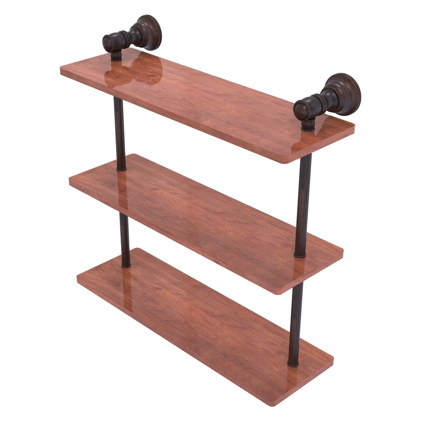 Allied Brass Carolina 16" x 5.54" Venetian Bronze Solid Brass Triple Wood Shelf
