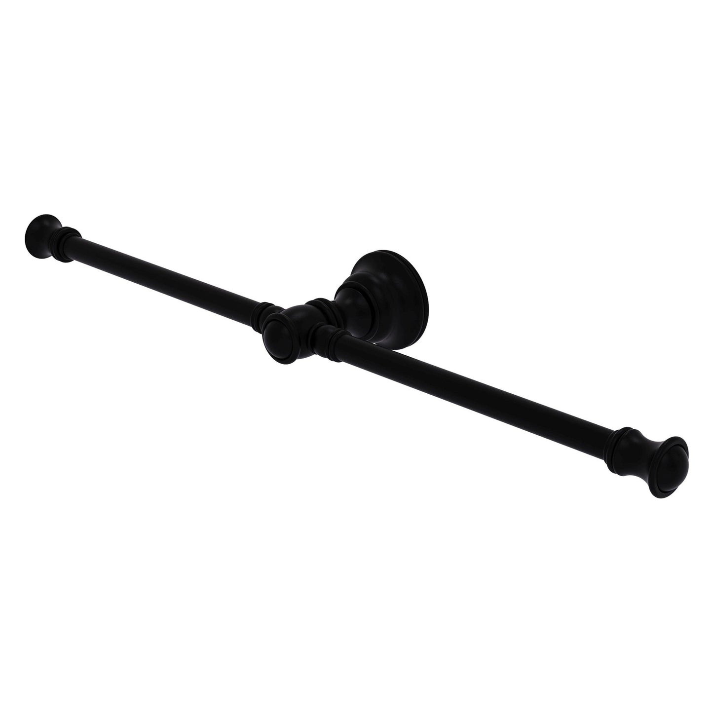 Allied Brass Carolina 16.8" x 3.3" Matte Black Solid Brass 2-Arm Guest Towel Holder