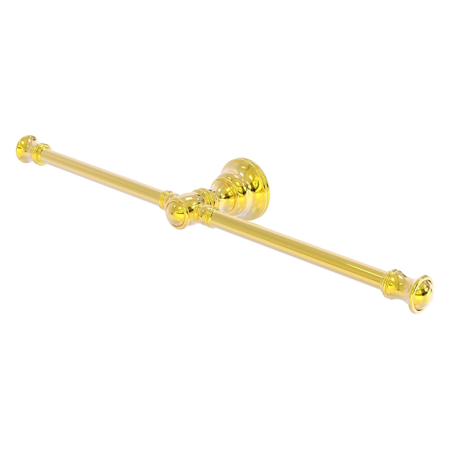 Allied Brass Carolina 16.8" x 3.3" Polished Brass Solid Brass 2-Arm Guest Towel Holder