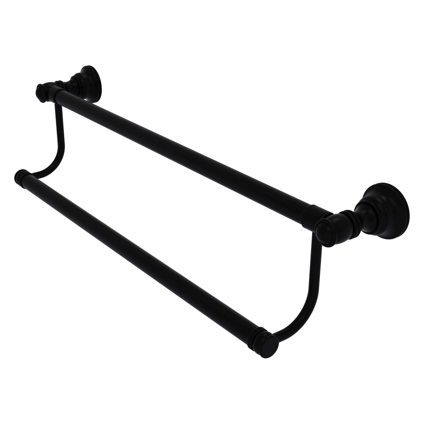 Allied Brass Carolina 20" x 5.2" Matte Black Solid Brass Double Towel Bar