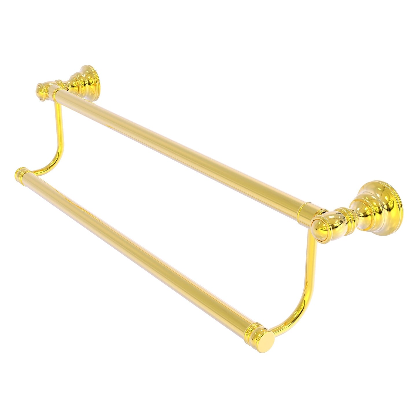 Allied Brass Carolina 20" x 5.2" Polished Brass Solid Brass Double Towel Bar