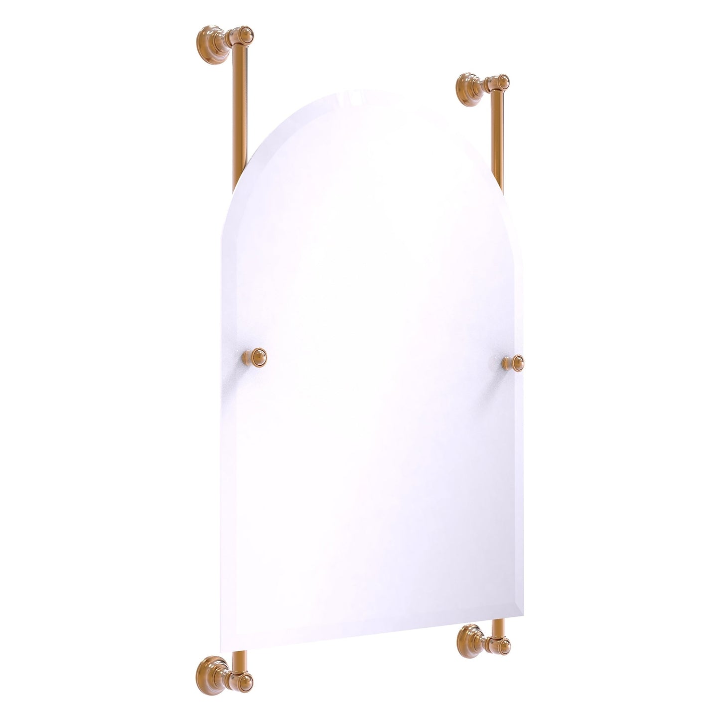 Allied Brass Carolina 21" x 4.4" Brushed Bronze Solid Brass Arched Top Frameless Rail Mounted Mirror