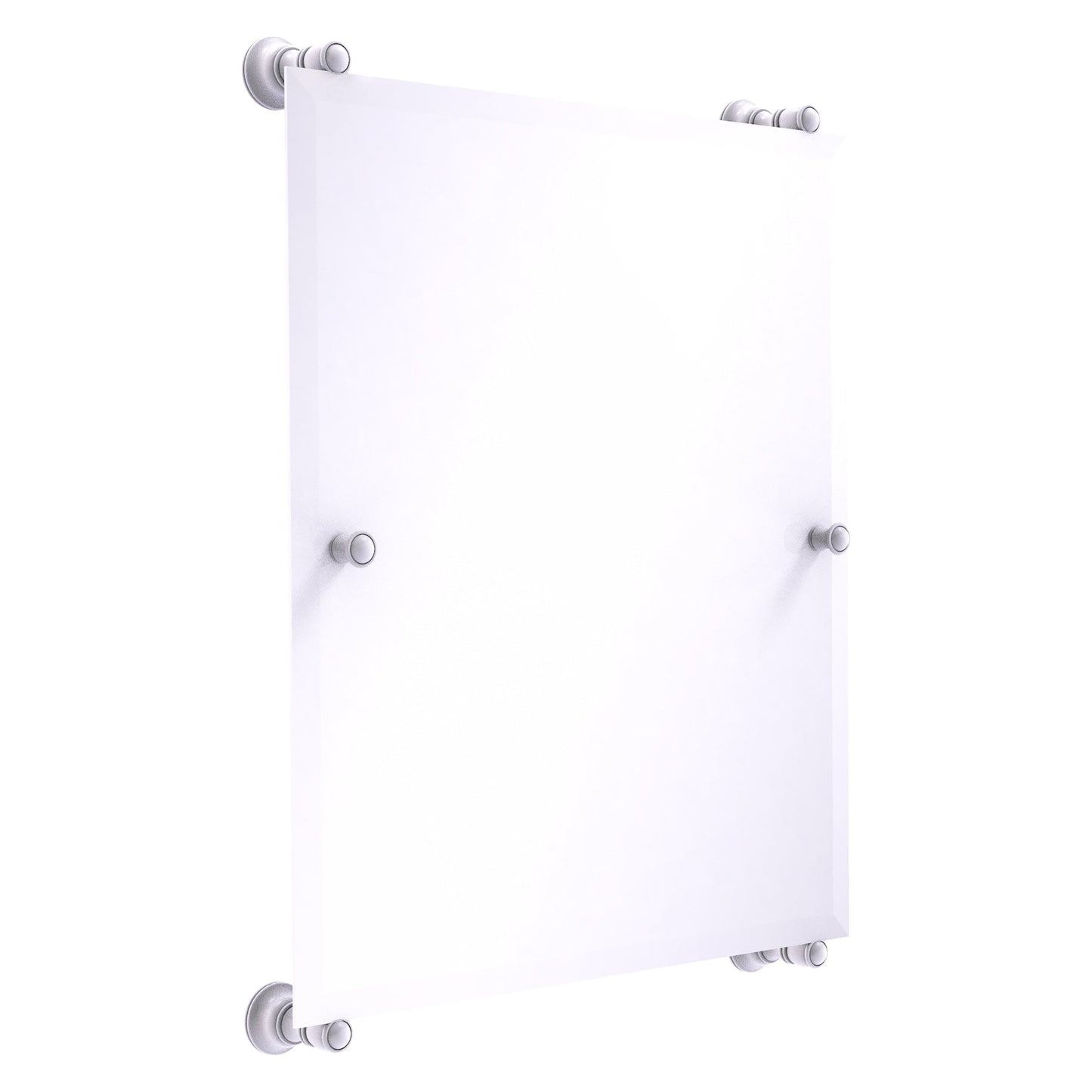 Allied Brass Carolina 21" x 4.4" Matte White Solid Brass Rectangular Frameless Rail-Mounted Mirror