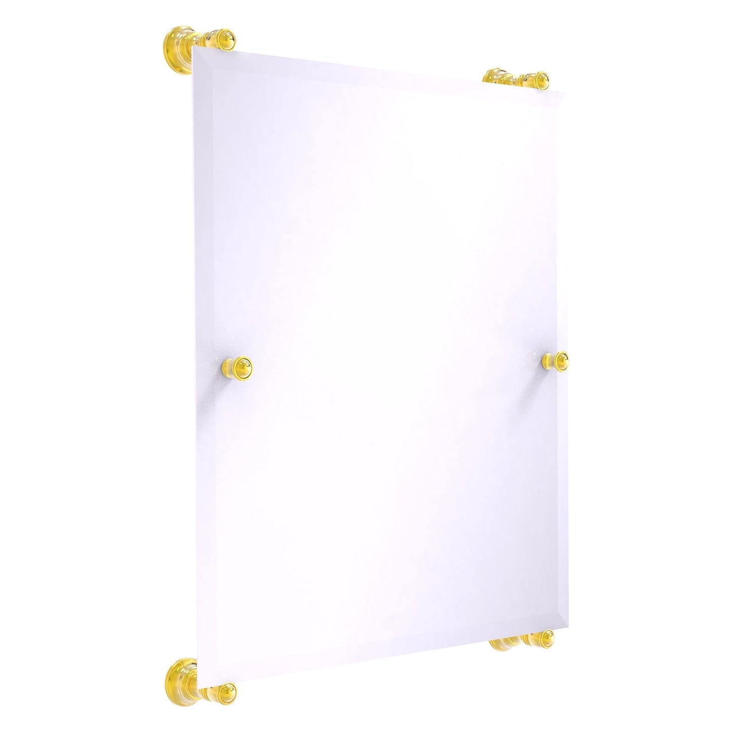 Allied Brass Carolina 21" x 4.4" Polished Brass Solid Brass Rectangular Frameless Rail-Mounted Mirror