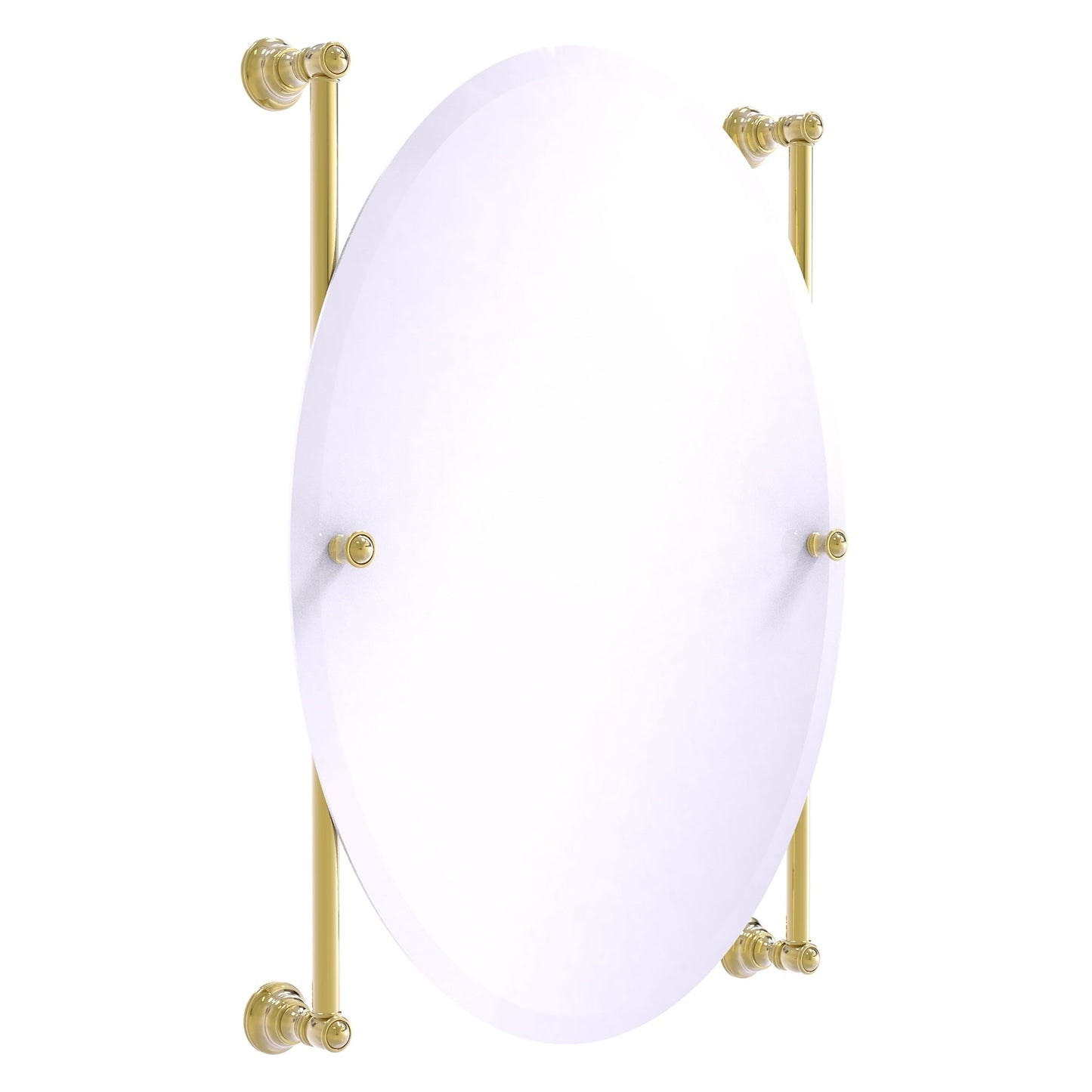 Allied Brass Carolina 21" x 4.4" Unlacquered Brass Solid Brass Oval Frameless Rail-Mounted Mirror