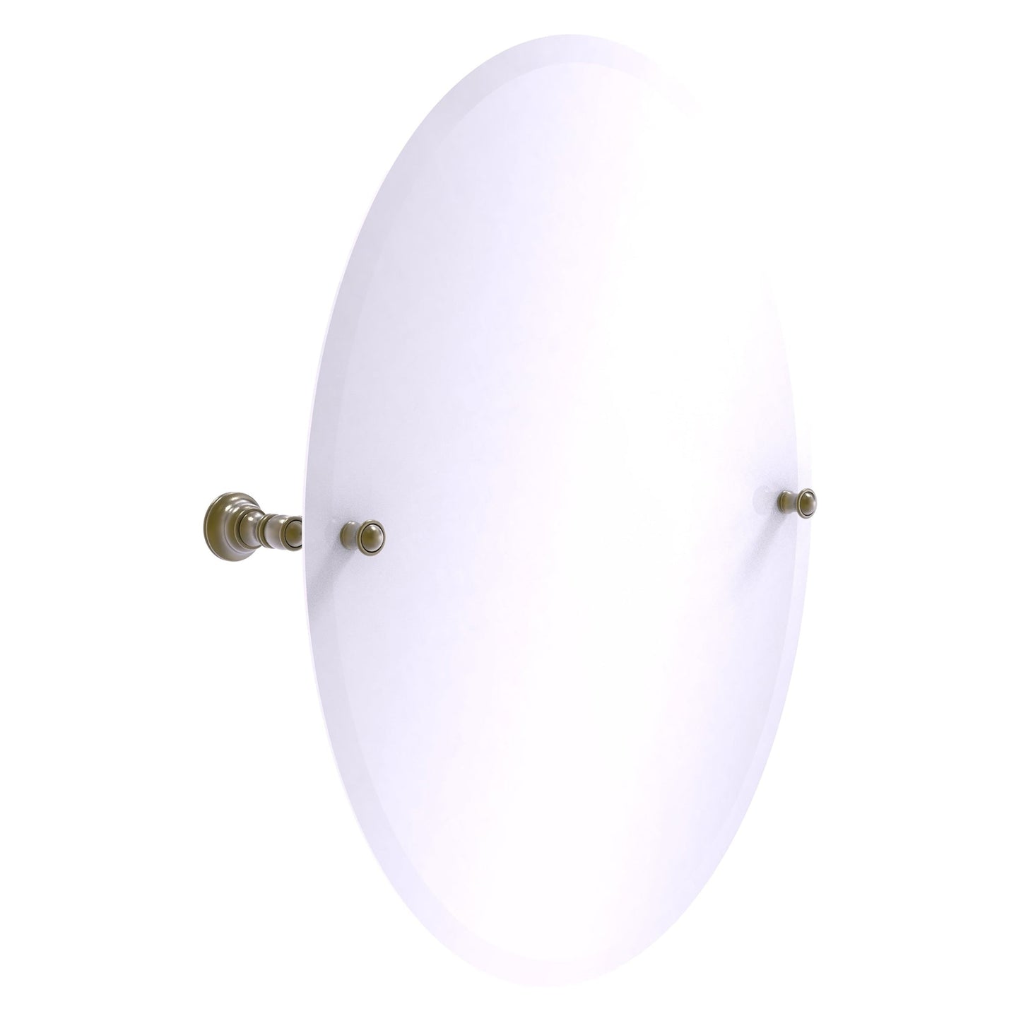 Allied Brass Carolina 21" x 4.8" Antique Brass Solid Brass Frameless Oval Tilt Mirror With Beveled Edge