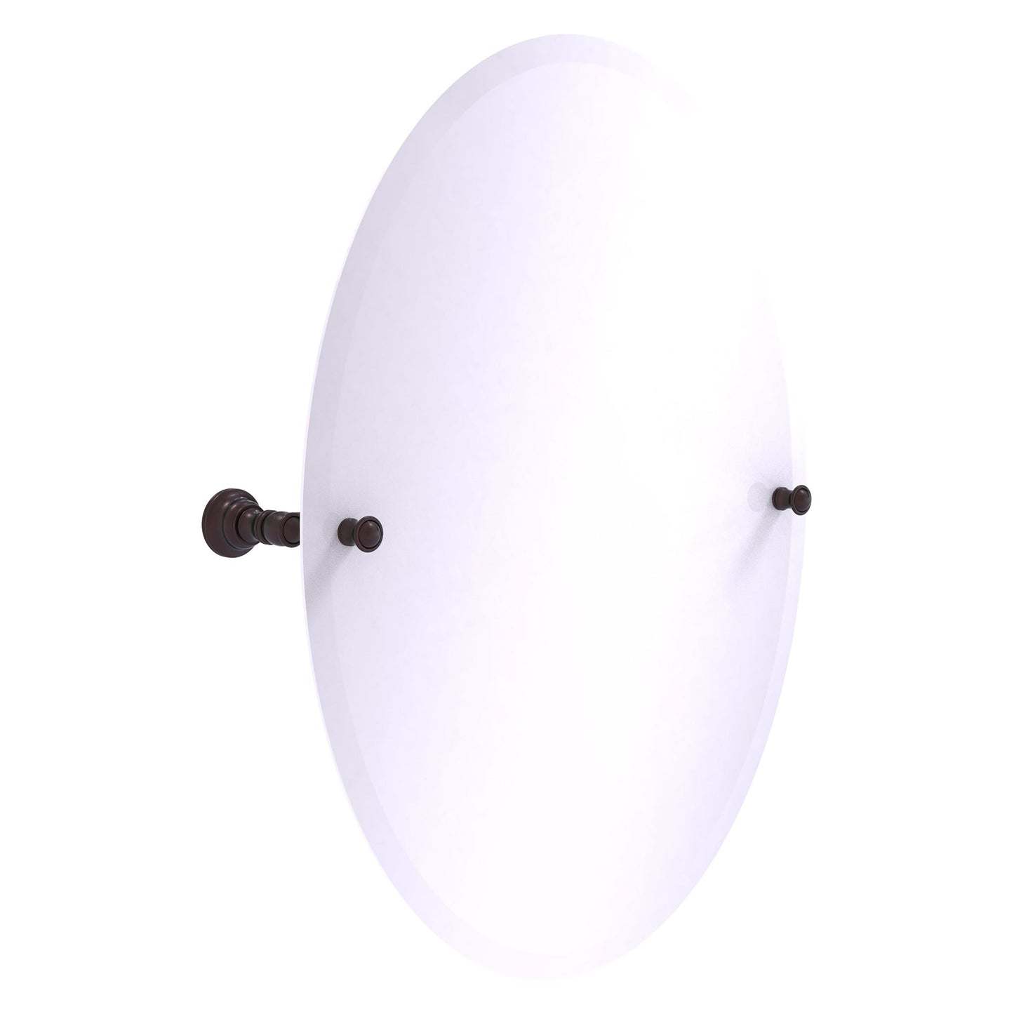 Allied Brass Carolina 21" x 4.8" Antique Bronze Solid Brass Frameless Oval Tilt Mirror With Beveled Edge