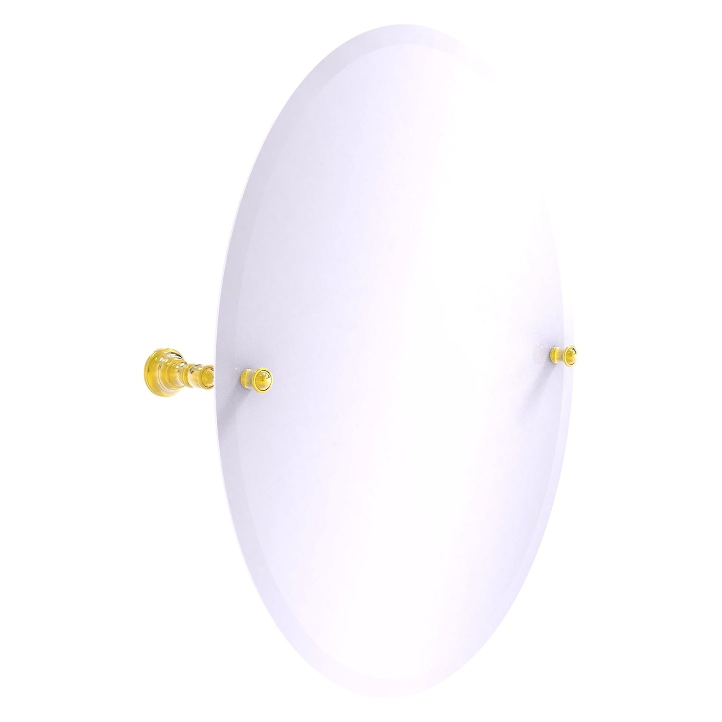 Allied Brass Carolina 21" x 4.8" Polished Brass Solid Brass Frameless Oval Tilt Mirror With Beveled Edge