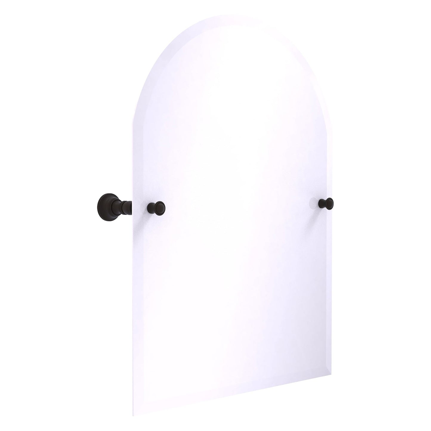 Allied Brass Carolina 21.8" x 4.8" Oil Rubbed Bronze Solid Brass Arched Top Tilt Mirror With Beveled Edge