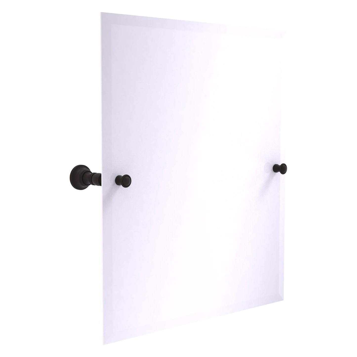 Allied Brass Carolina 21.8" x 4.8" Oil Rubbed Bronze Solid Brass Frameless Rectangular Tilt Mirror With Beveled Edge