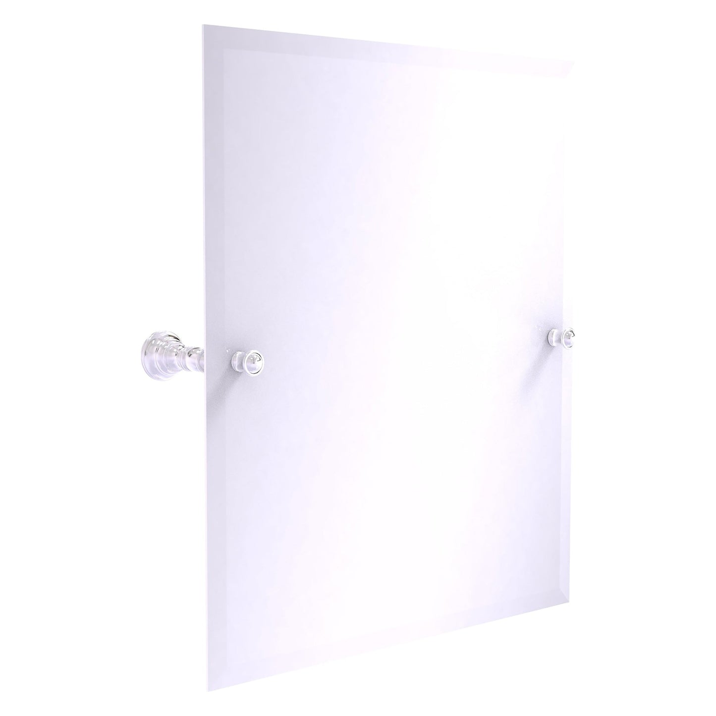 Allied Brass Carolina 21.8" x 4.8" Polished Chrome Solid Brass Frameless Rectangular Tilt Mirror With Beveled Edge