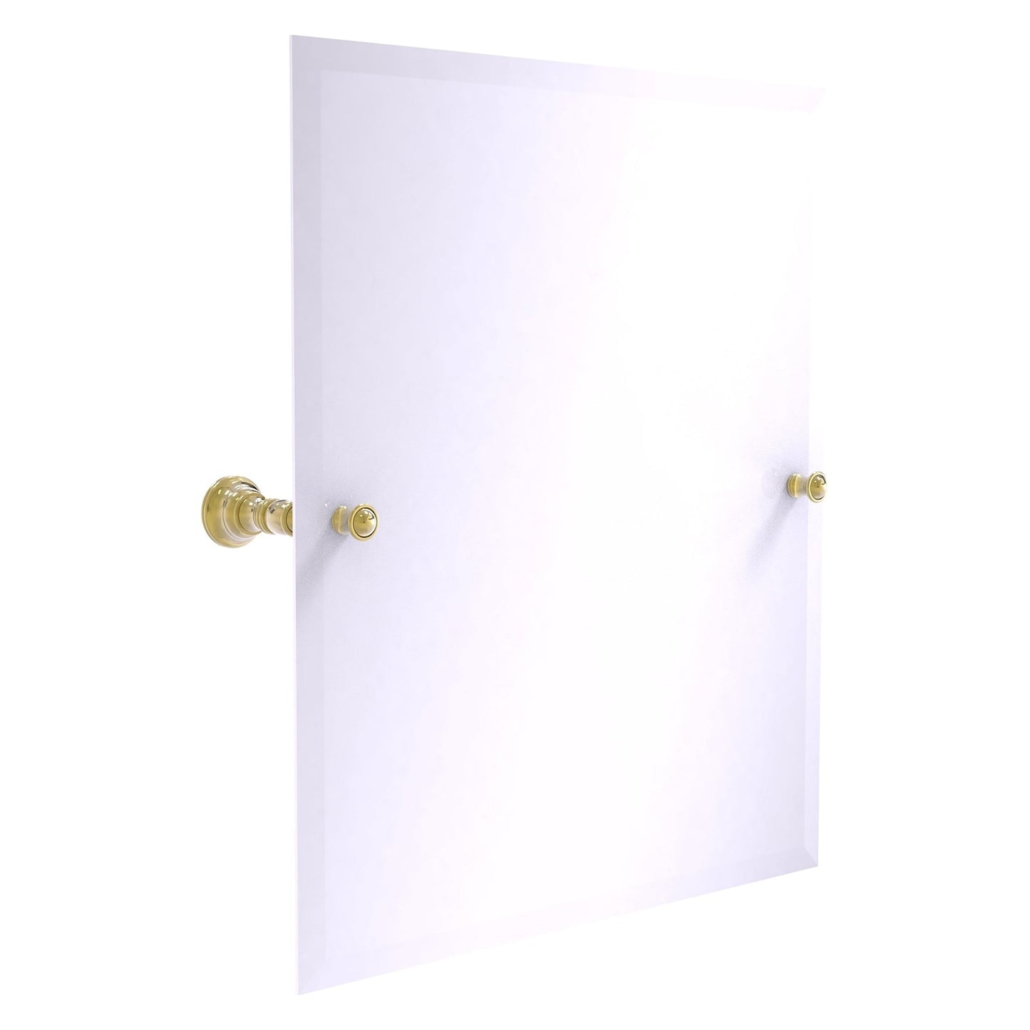 Allied Brass Carolina 21.8" x 4.8" Unlacquered Brass Solid Brass Frameless Rectangular Tilt Mirror With Beveled Edge