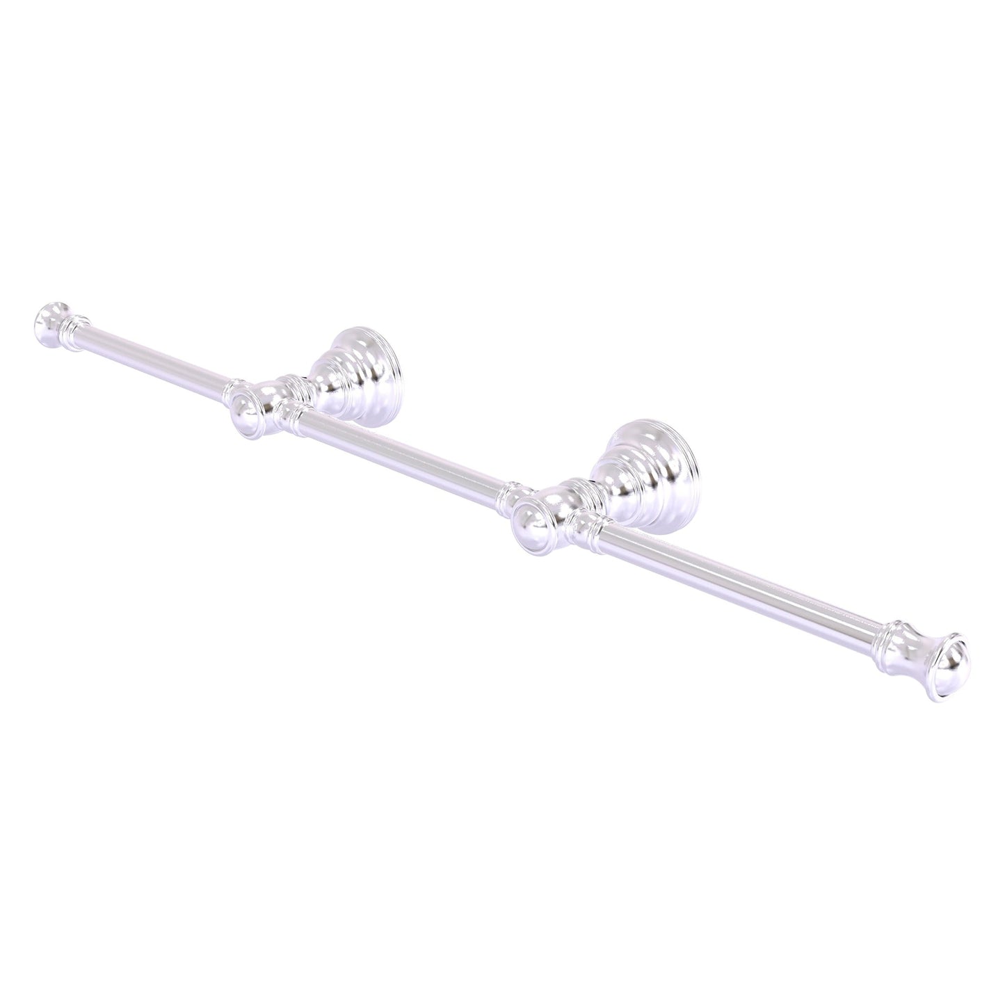 Allied Brass Carolina 22" x 3.3" Satin Chrome Solid Brass 3-Arm Guest Towel Holder
