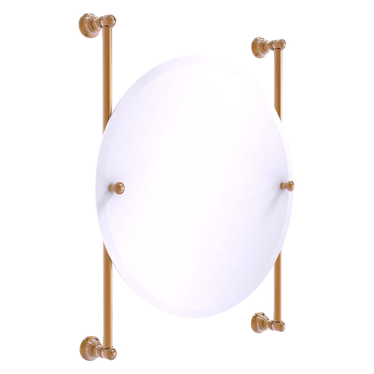 Allied Brass Carolina 22" x 4.4" Brushed Bronze Solid Brass Round Frameless Rail-Mounted Mirror