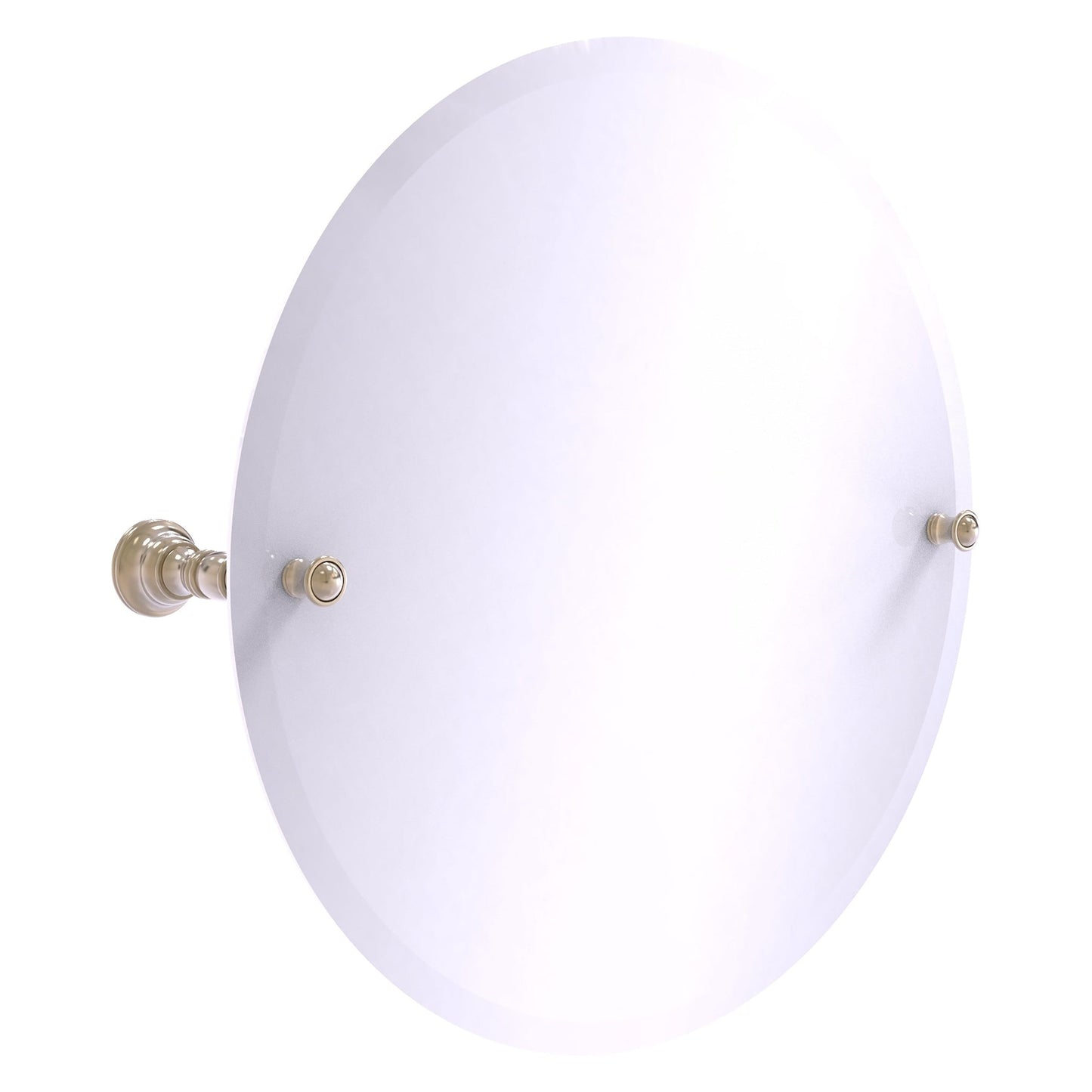 Allied Brass Carolina 22" x 4.8" Antique Pewter Solid Brass Frameless Round Tilt Mirror With Beveled Edge