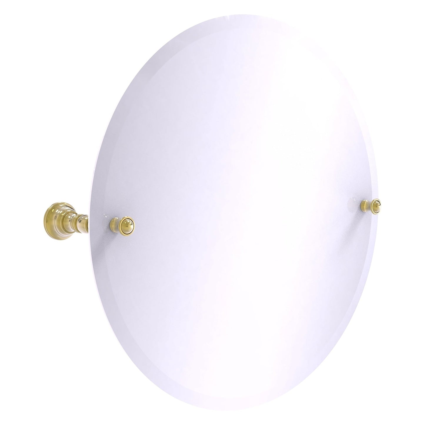 Allied Brass Carolina 22" x 4.8" Unlacquered Brass Solid Brass Frameless Round Tilt Mirror With Beveled Edge