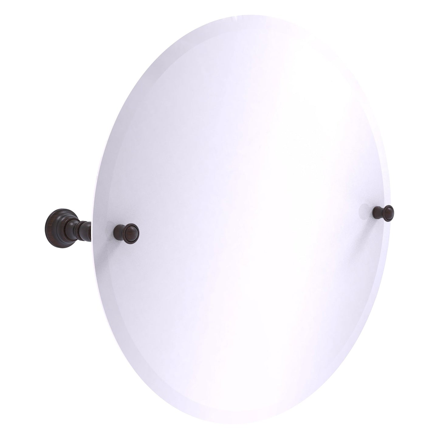 Allied Brass Carolina 22" x 4.8" Venetian Bronze Solid Brass Frameless Round Tilt Mirror With Beveled Edge