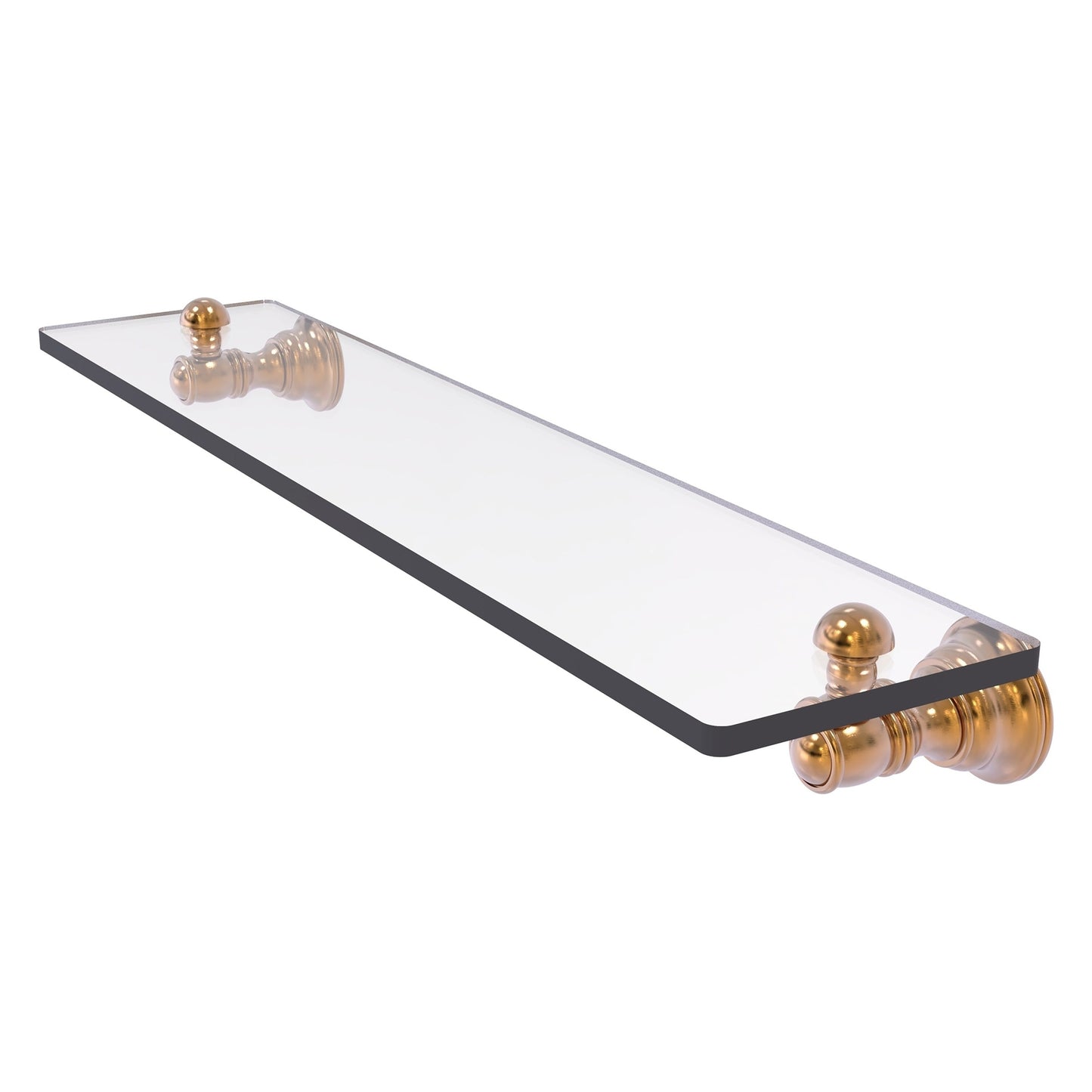 Allied Brass Carolina 22" x 5.54" Brushed Bronze Solid Brass Glass Shelf