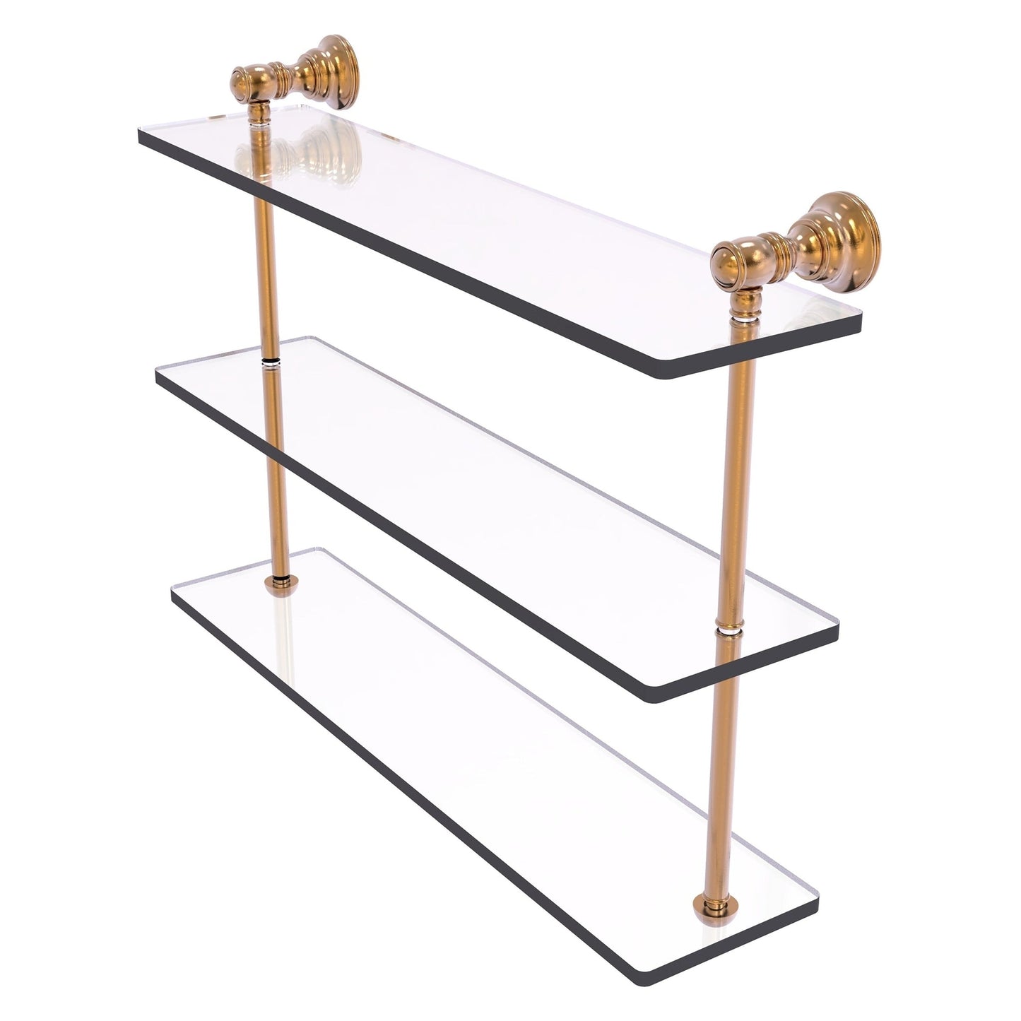 Allied Brass Carolina 22" x 5.54" Brushed Bronze Solid Brass Triple Glass Shelf