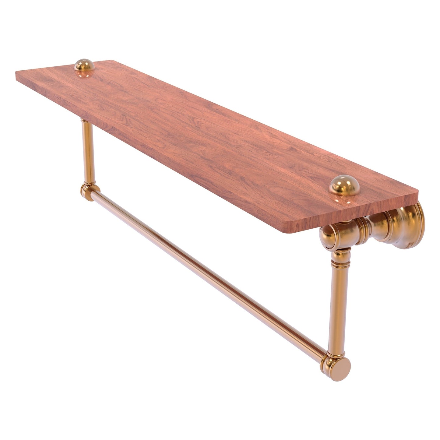 Allied Brass Carolina 22" x 5.54" Brushed Bronze Solid Brass Wood Shelf With Integrated Towel Bar