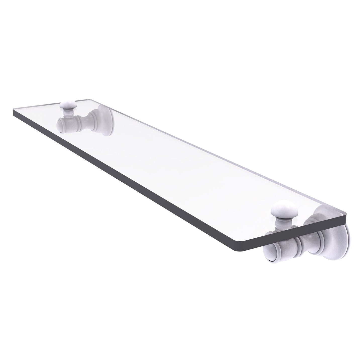 Allied Brass Carolina 22" x 5.54" Matte White Solid Brass Glass Shelf