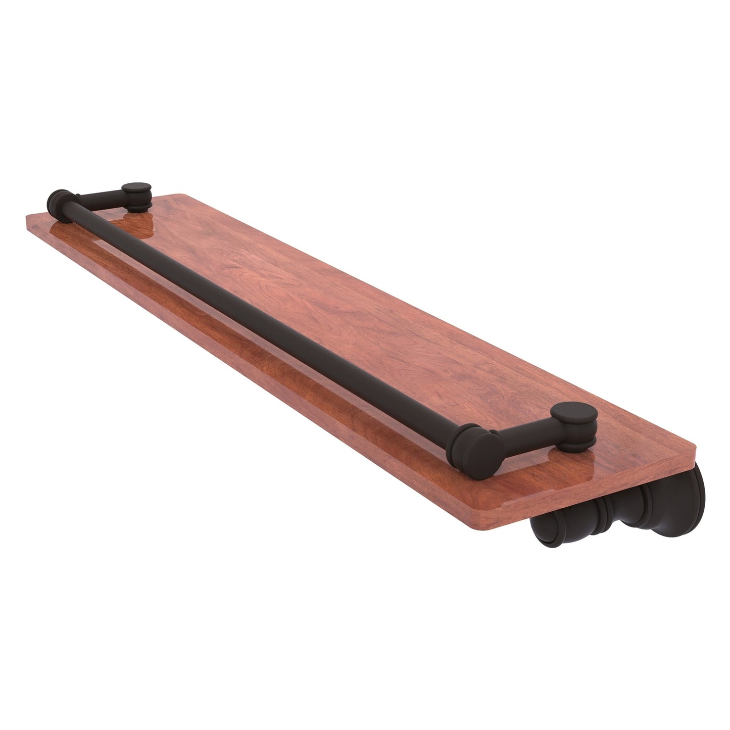 Allied Brass Carolina 22" x 5.54" Oil Rubbed Bronze Solid Brass Wood Shelf With Gallery Rail