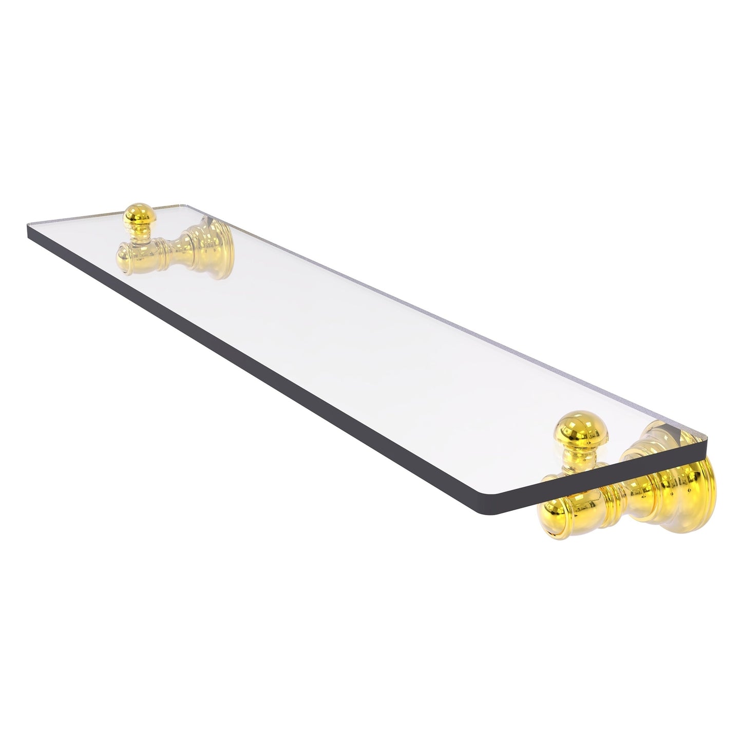 Allied Brass Carolina 22" x 5.54" Polished Brass Solid Brass Glass Shelf