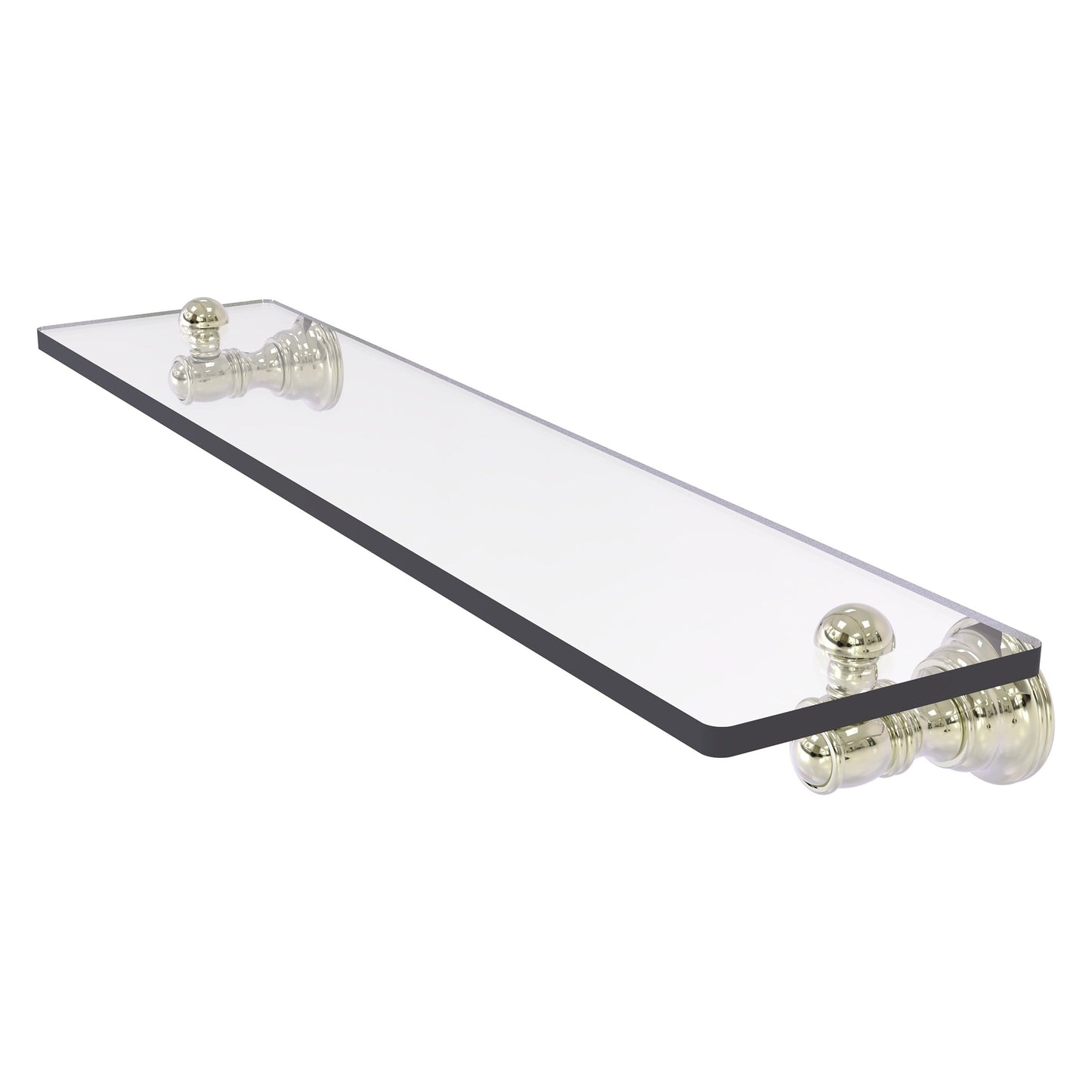 Allied Brass Carolina 22" x 5.54" Polished Nickel Solid Brass Glass Shelf