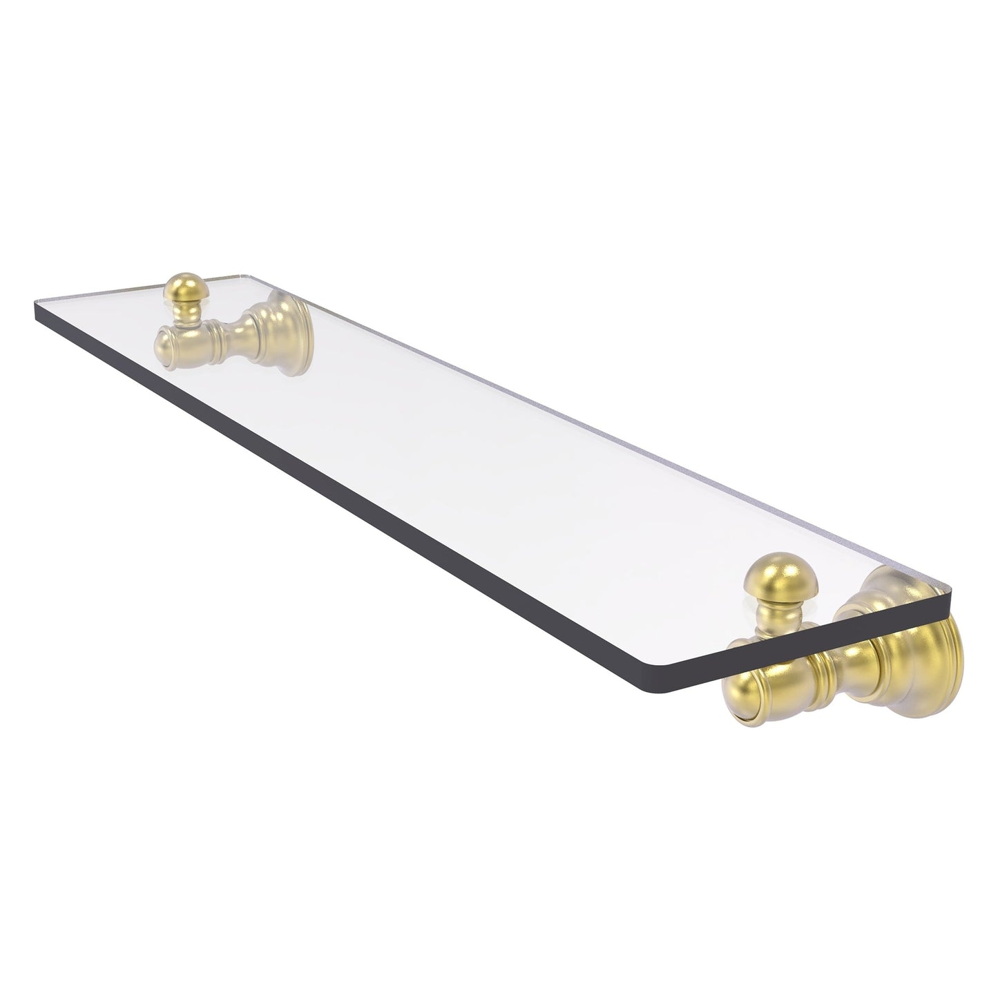 Allied Brass Carolina 22" x 5.54" Satin Brass Solid Brass Glass Shelf