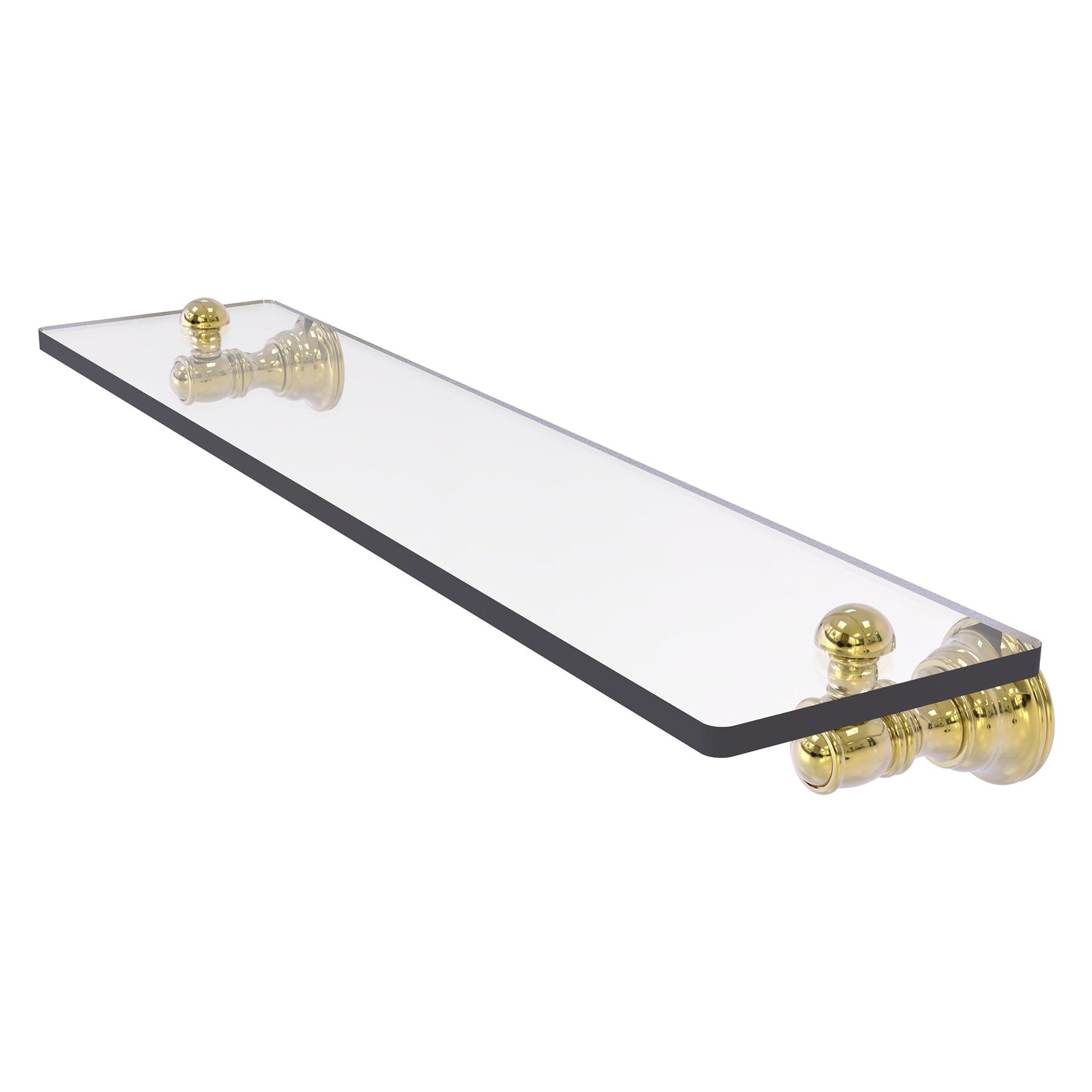 Allied Brass Carolina 22" x 5.54" Unlacquered Brass Solid Brass Glass Shelf