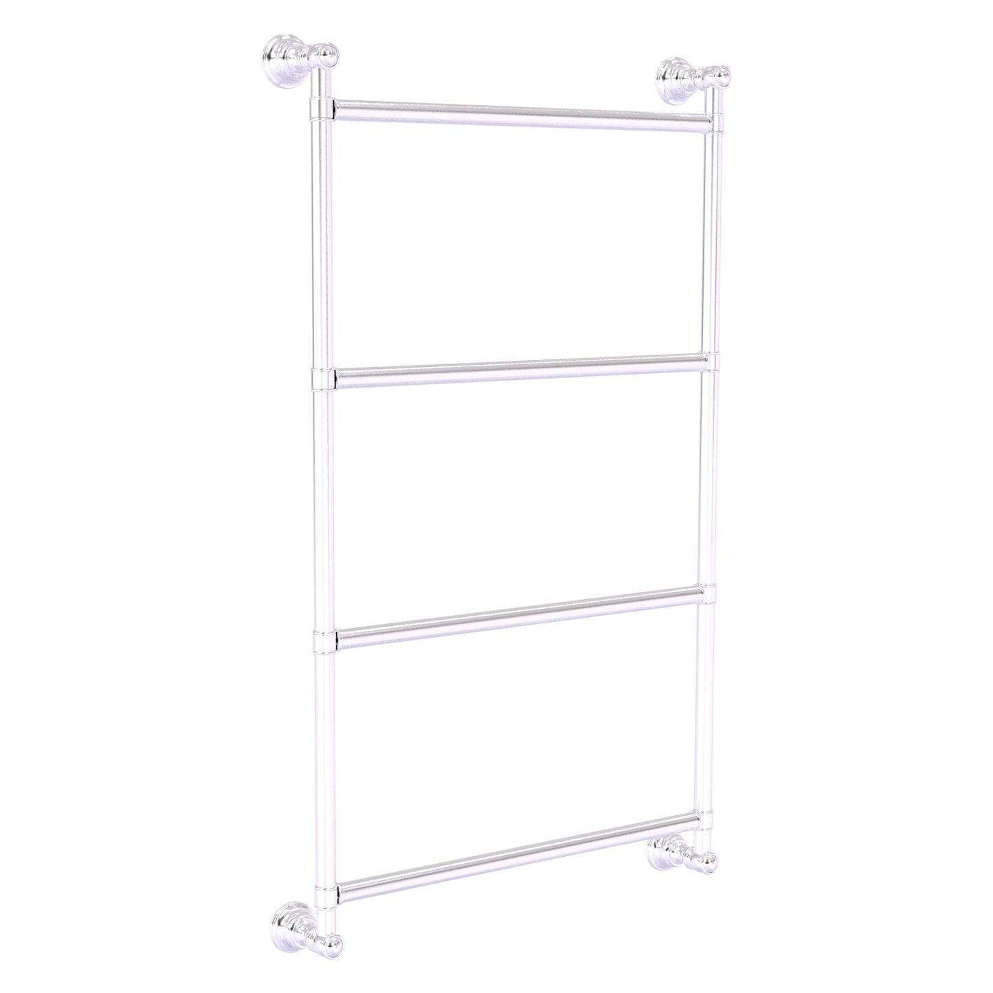 Allied Brass Carolina 24" x 3.3" Satin Chrome Solid Brass 4-Tier Ladder Towel Bar