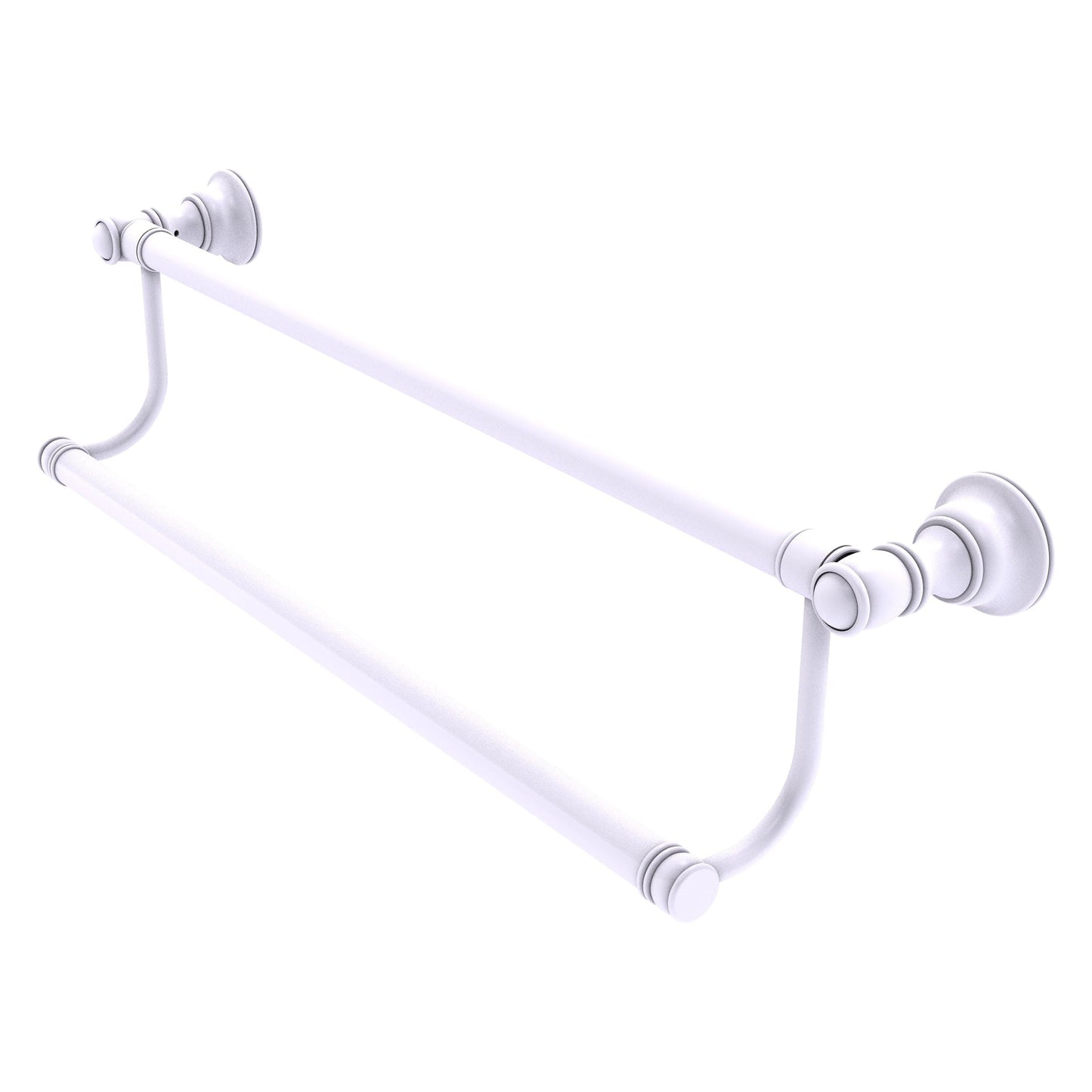 Allied Brass Carolina 24" x 5.2" Matte White Solid Brass Double Towel Bar