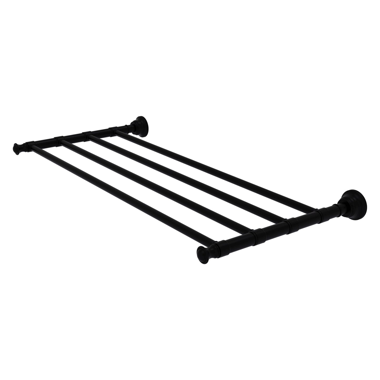 Allied Brass Carolina 26" x 12.7" Matte Black Solid Brass Towel Shelf