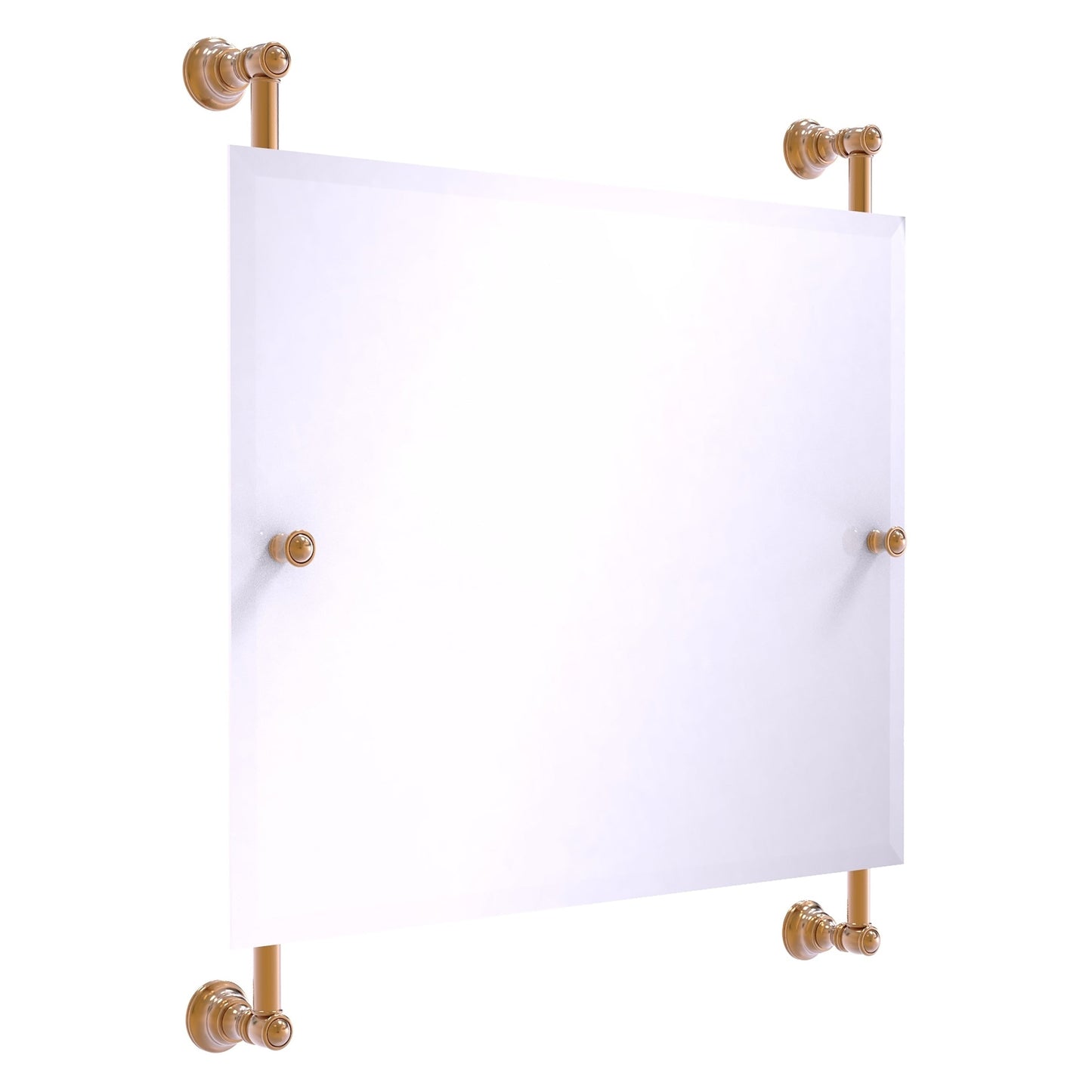 Allied Brass Carolina 26" x 4.4" Brushed Bronze Solid Brass Landscape Rectangular Frameless Rail-Mounted Mirror